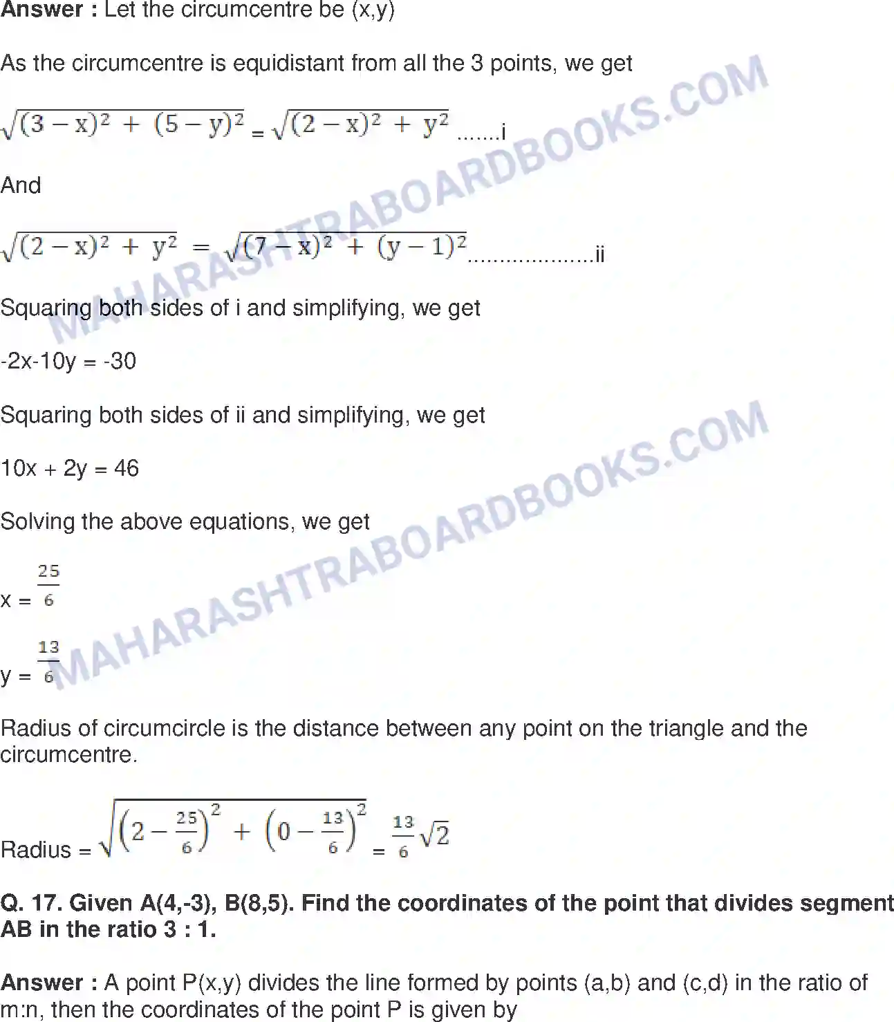 Maharashtra Board Solution Class-10 Mathematics+Part-II+-+English+Medium Co-ordinate Geometry Image 41