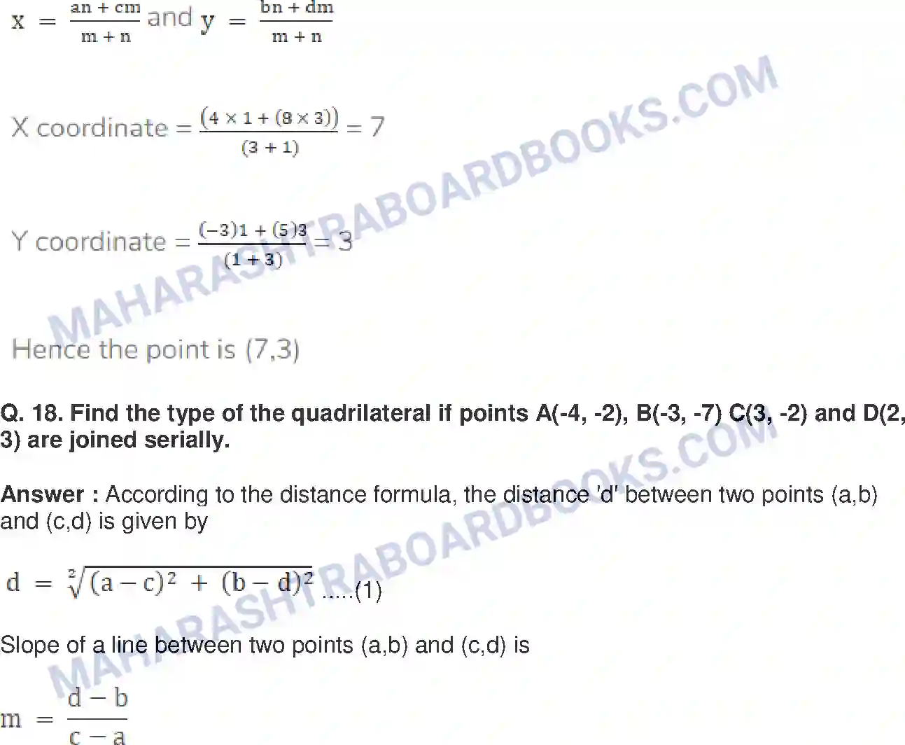 Maharashtra Board Solution Class-10 Mathematics+Part-II+-+English+Medium Co-ordinate Geometry Image 42