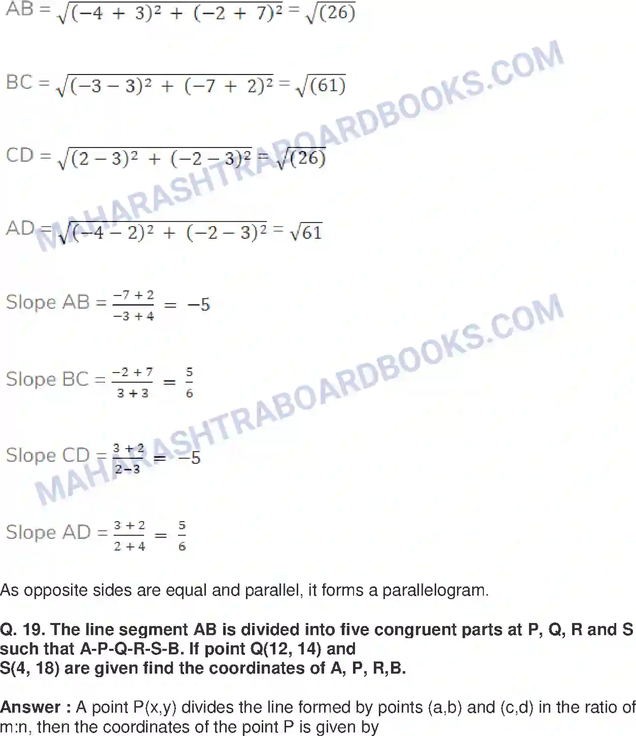 Maharashtra Board Solution Class-10 Mathematics+Part-II+-+English+Medium Co-ordinate Geometry Image 43