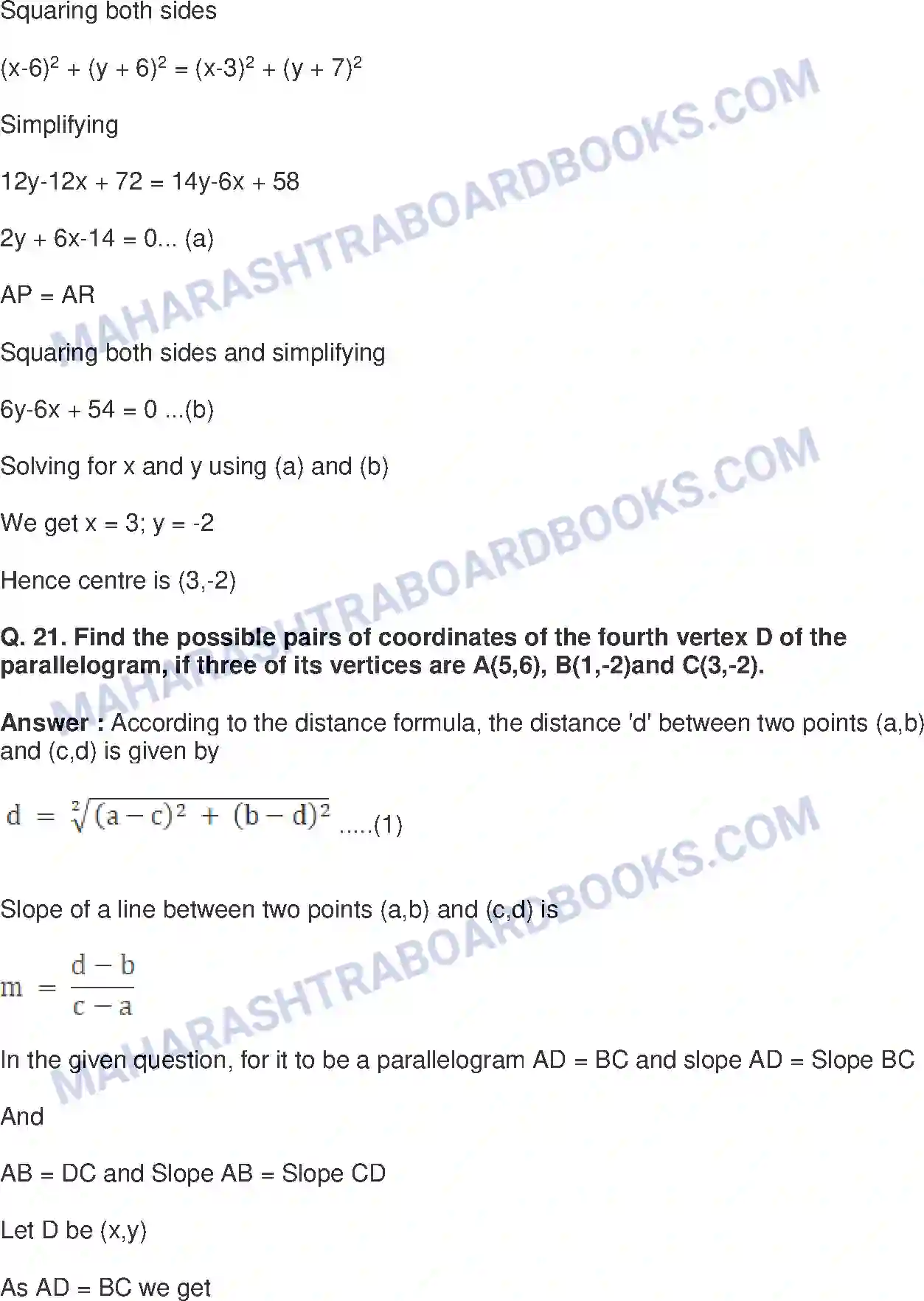 Maharashtra Board Solution Class-10 Mathematics+Part-II+-+English+Medium Co-ordinate Geometry Image 46