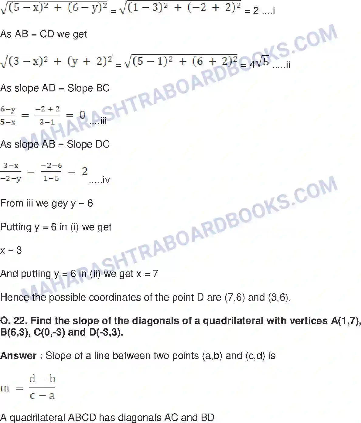 Maharashtra Board Solution Class-10 Mathematics+Part-II+-+English+Medium Co-ordinate Geometry Image 47