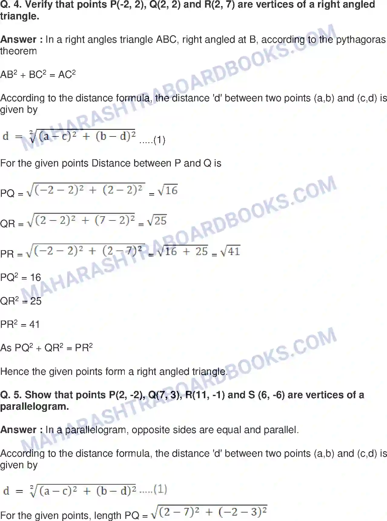 Maharashtra Board Solution Class-10 Mathematics+Part-II+-+English+Medium Co-ordinate Geometry Image 6