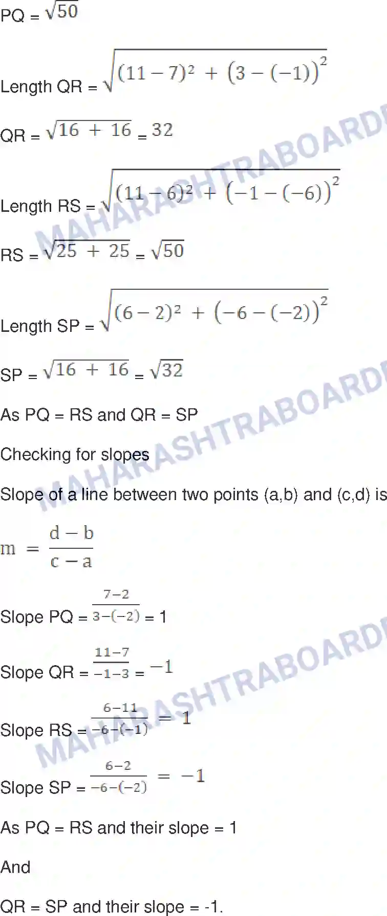 Maharashtra Board Solution Class-10 Mathematics+Part-II+-+English+Medium Co-ordinate Geometry Image 7