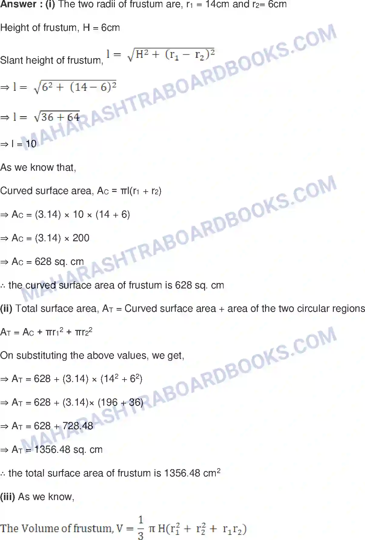 Maharashtra Board Solution Class-10 Mathematics+Part-II+-+English+Medium Mensuration Image 11