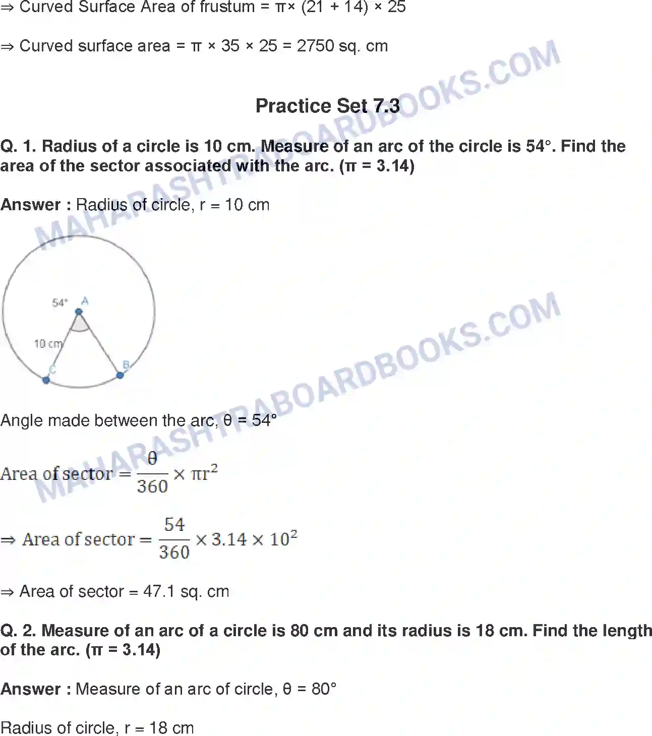 Maharashtra Board Solution Class-10 Mathematics+Part-II+-+English+Medium Mensuration Image 14