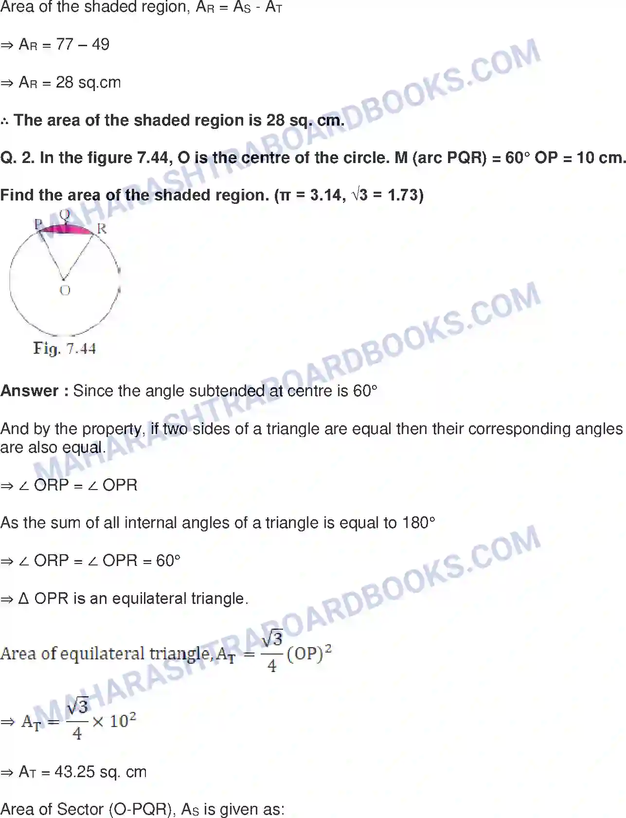 Maharashtra Board Solution Class-10 Mathematics+Part-II+-+English+Medium Mensuration Image 27