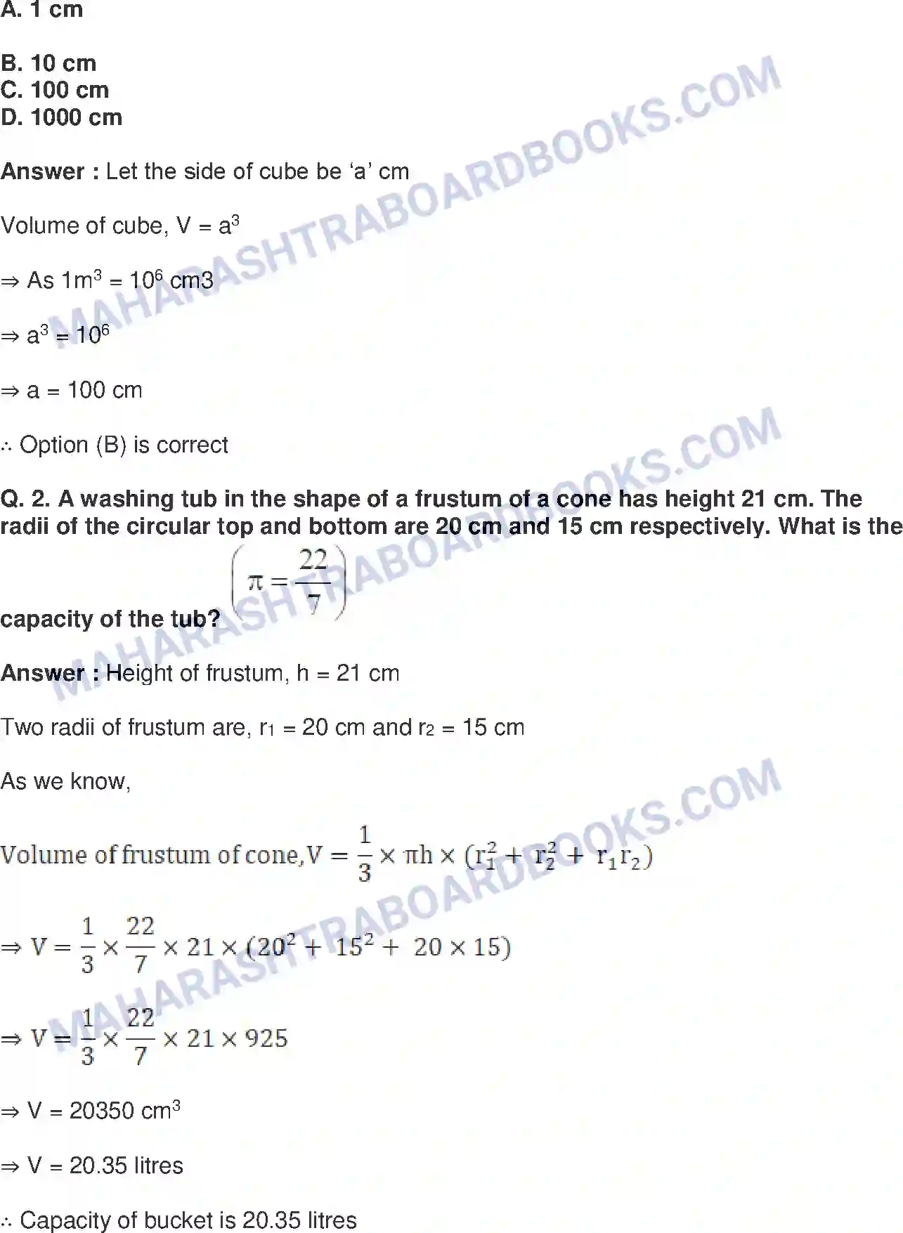 Maharashtra Board Solution Class-10 Mathematics+Part-II+-+English+Medium Mensuration Image 36