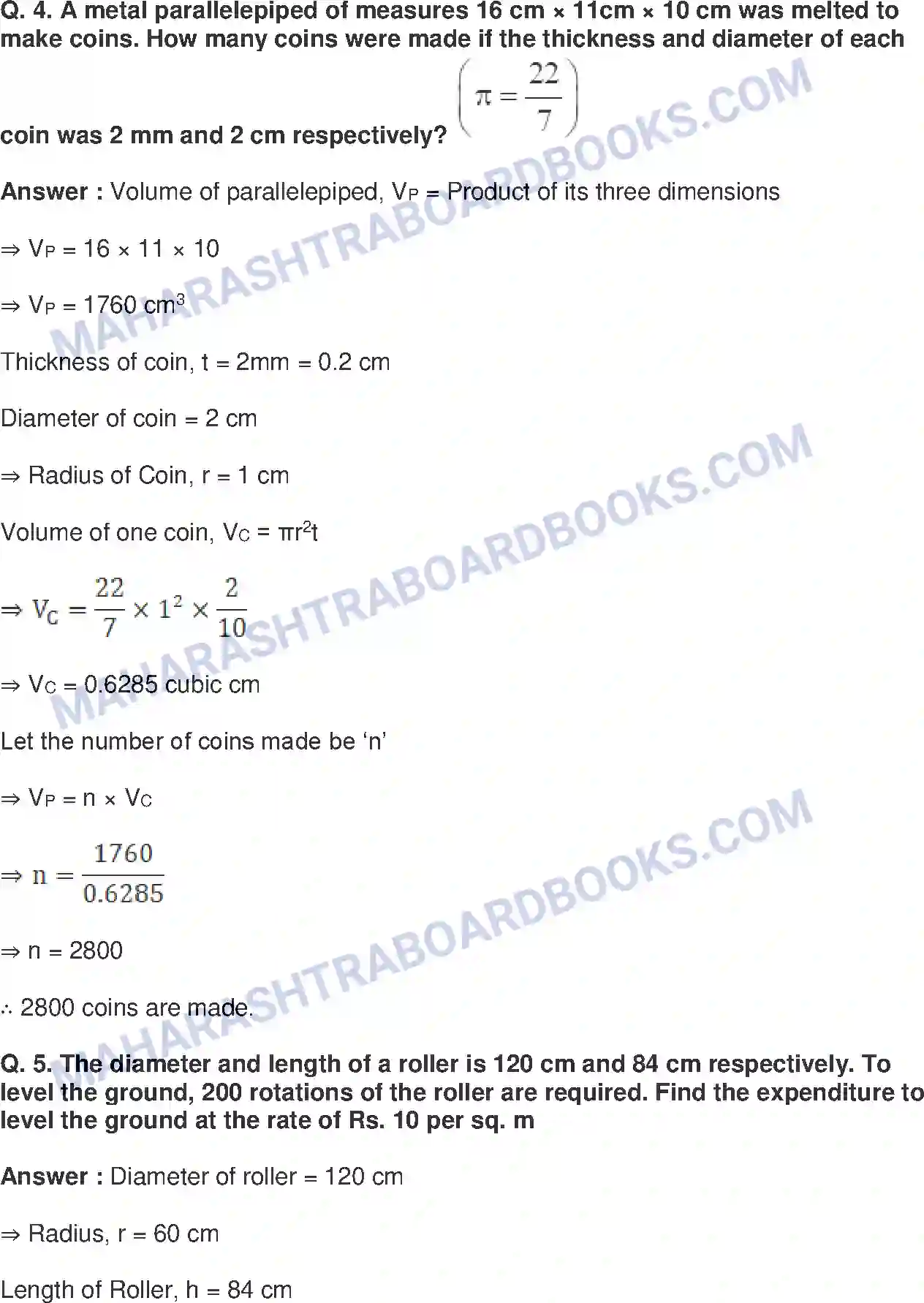 Maharashtra Board Solution Class-10 Mathematics+Part-II+-+English+Medium Mensuration Image 38