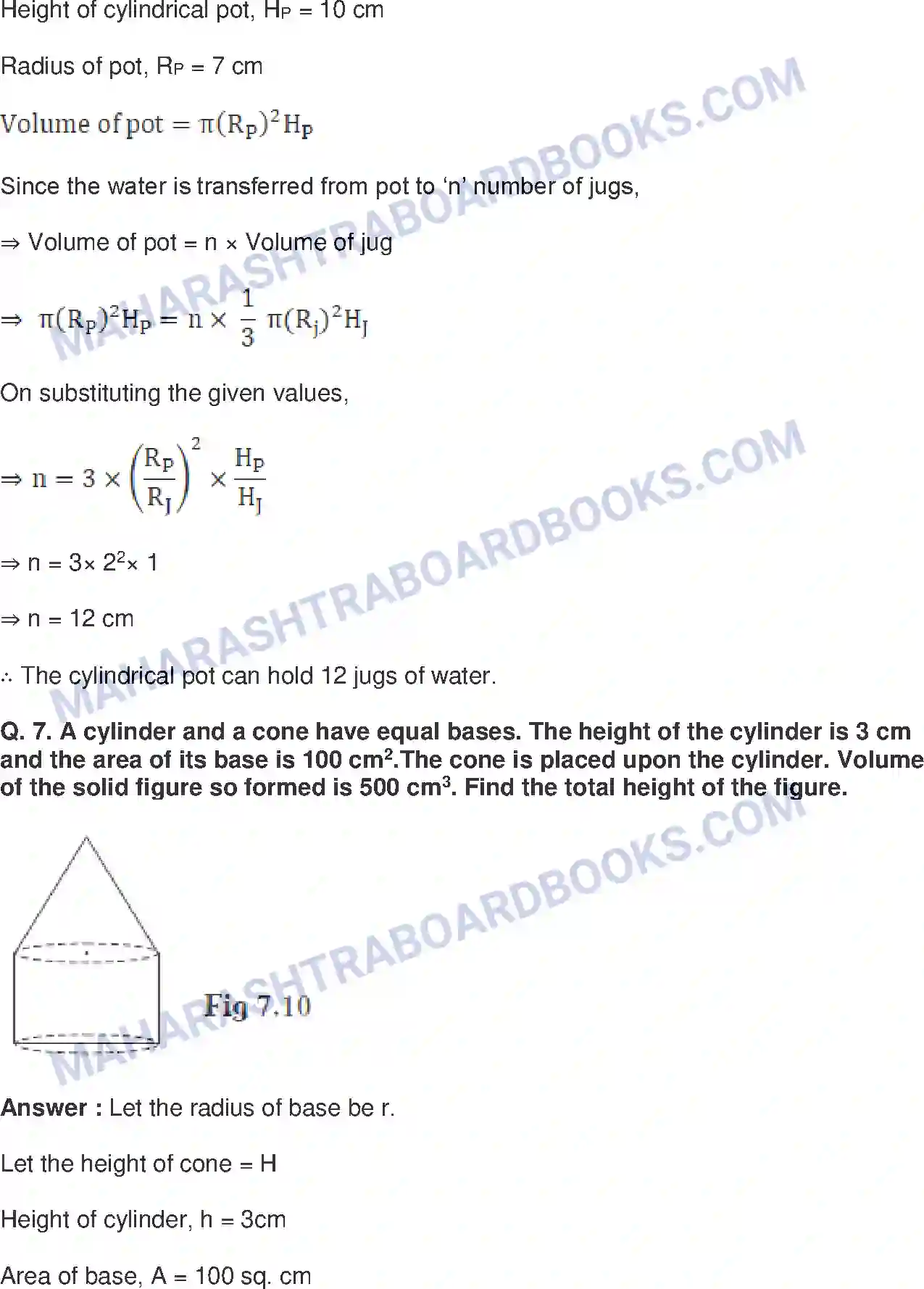 Maharashtra Board Solution Class-10 Mathematics+Part-II+-+English+Medium Mensuration Image 4