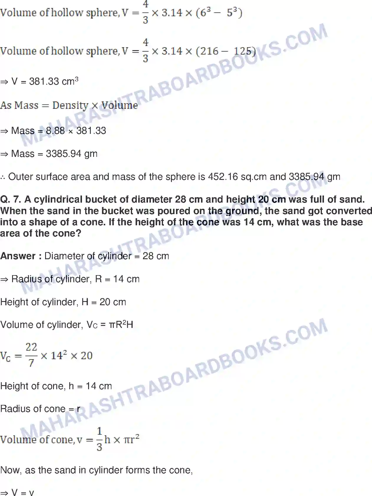 Maharashtra Board Solution Class-10 Mathematics+Part-II+-+English+Medium Mensuration Image 40