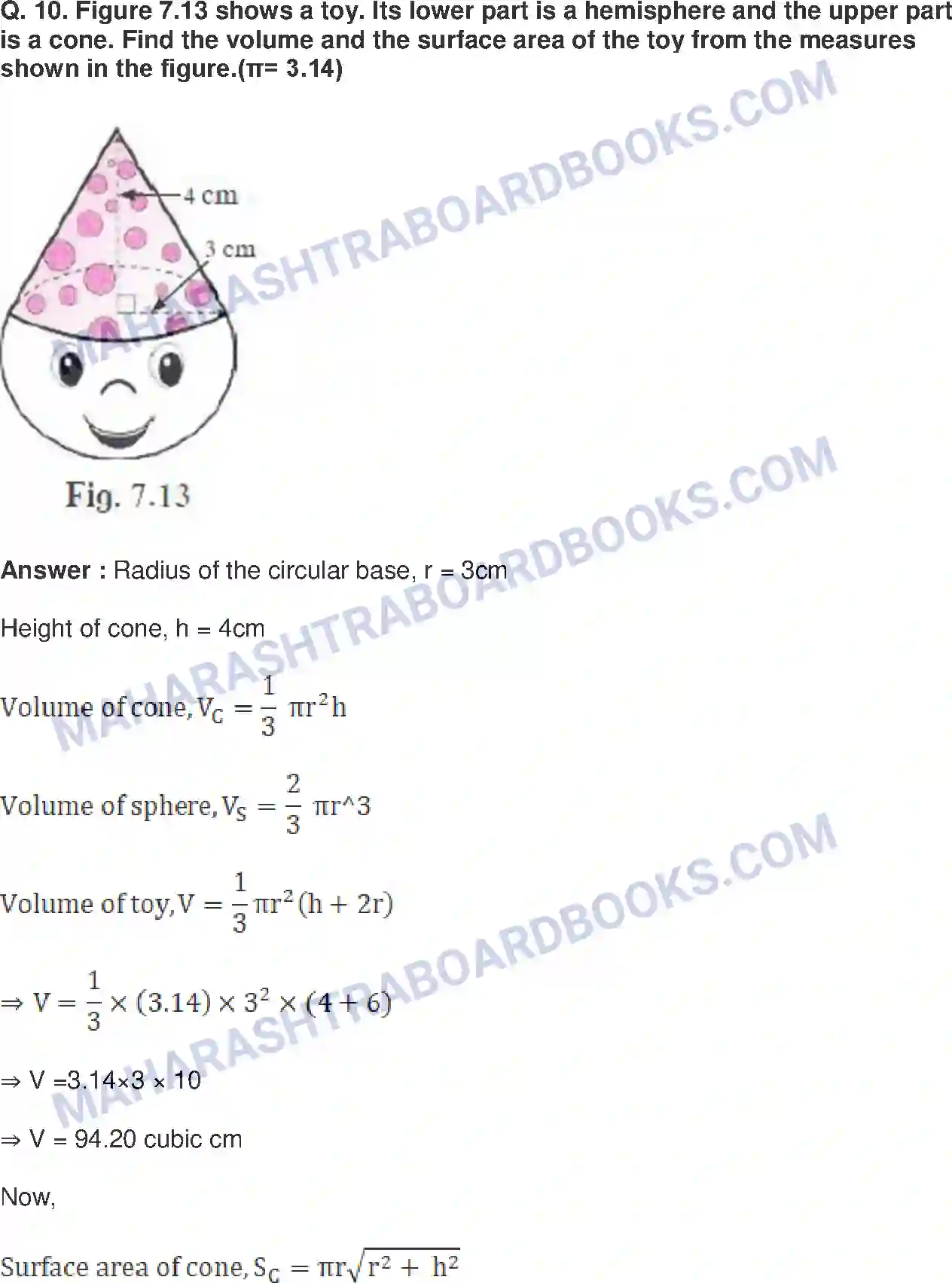 Maharashtra Board Solution Class-10 Mathematics+Part-II+-+English+Medium Mensuration Image 7