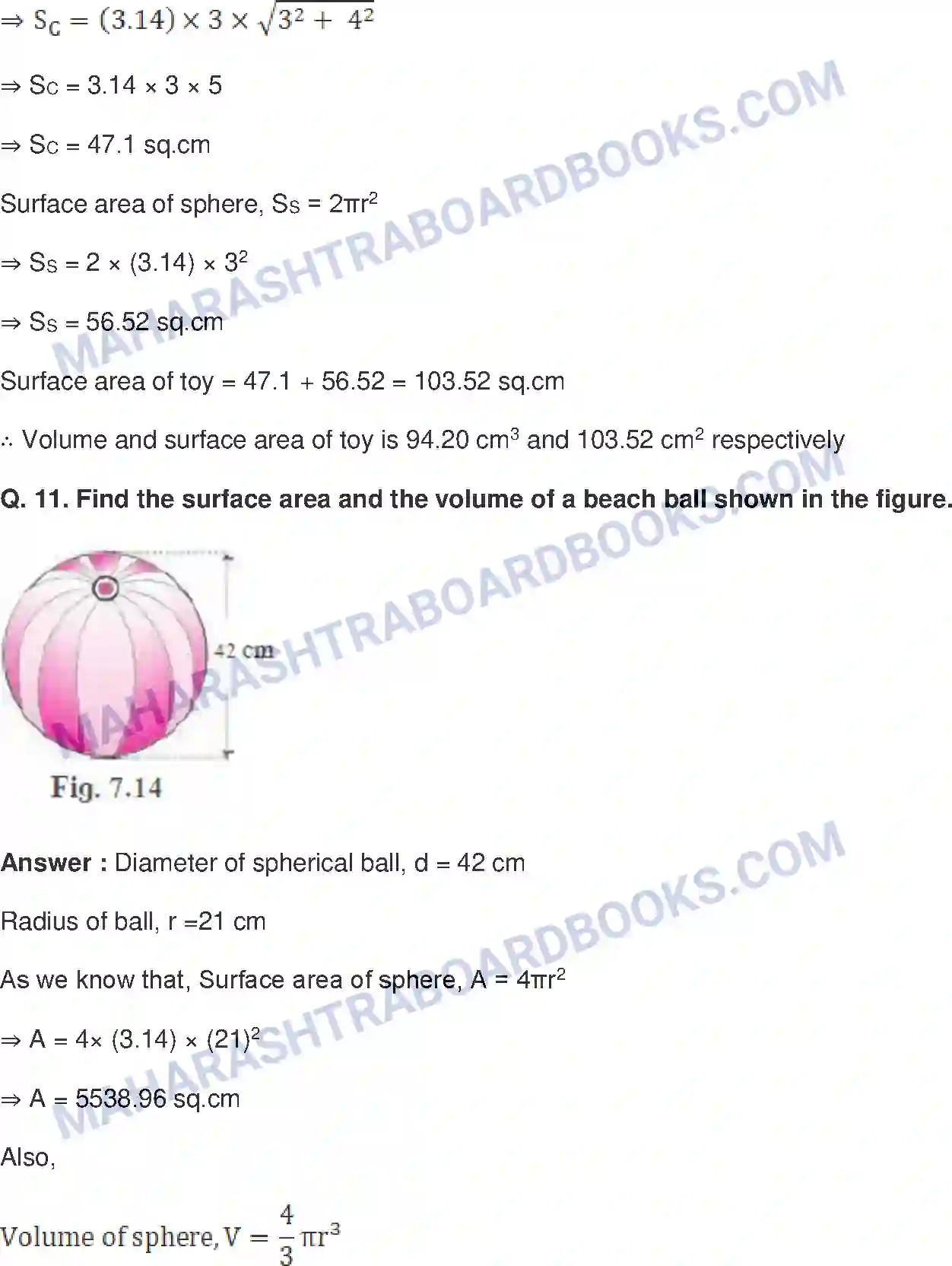 Maharashtra Board Solution Class-10 Mathematics+Part-II+-+English+Medium Mensuration Image 8