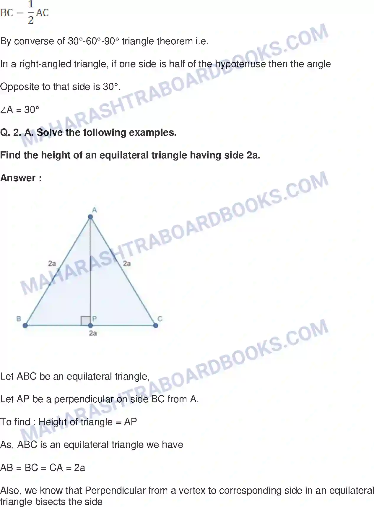 Maharashtra Board Solution Class-10 Mathematics+Part-II+-+English+Medium Pythagoras Theorem Image 20