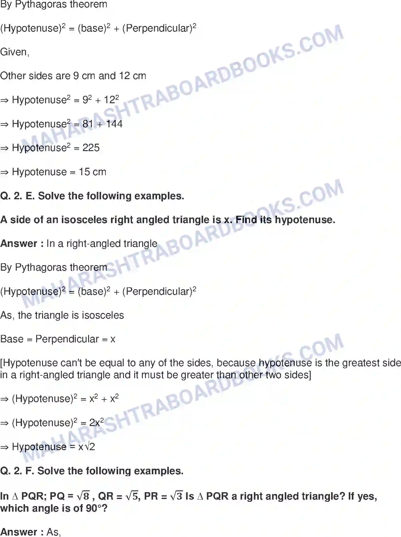 Maharashtra Board Solution Class-10 Mathematics+Part-II+-+English+Medium Pythagoras Theorem Image 23