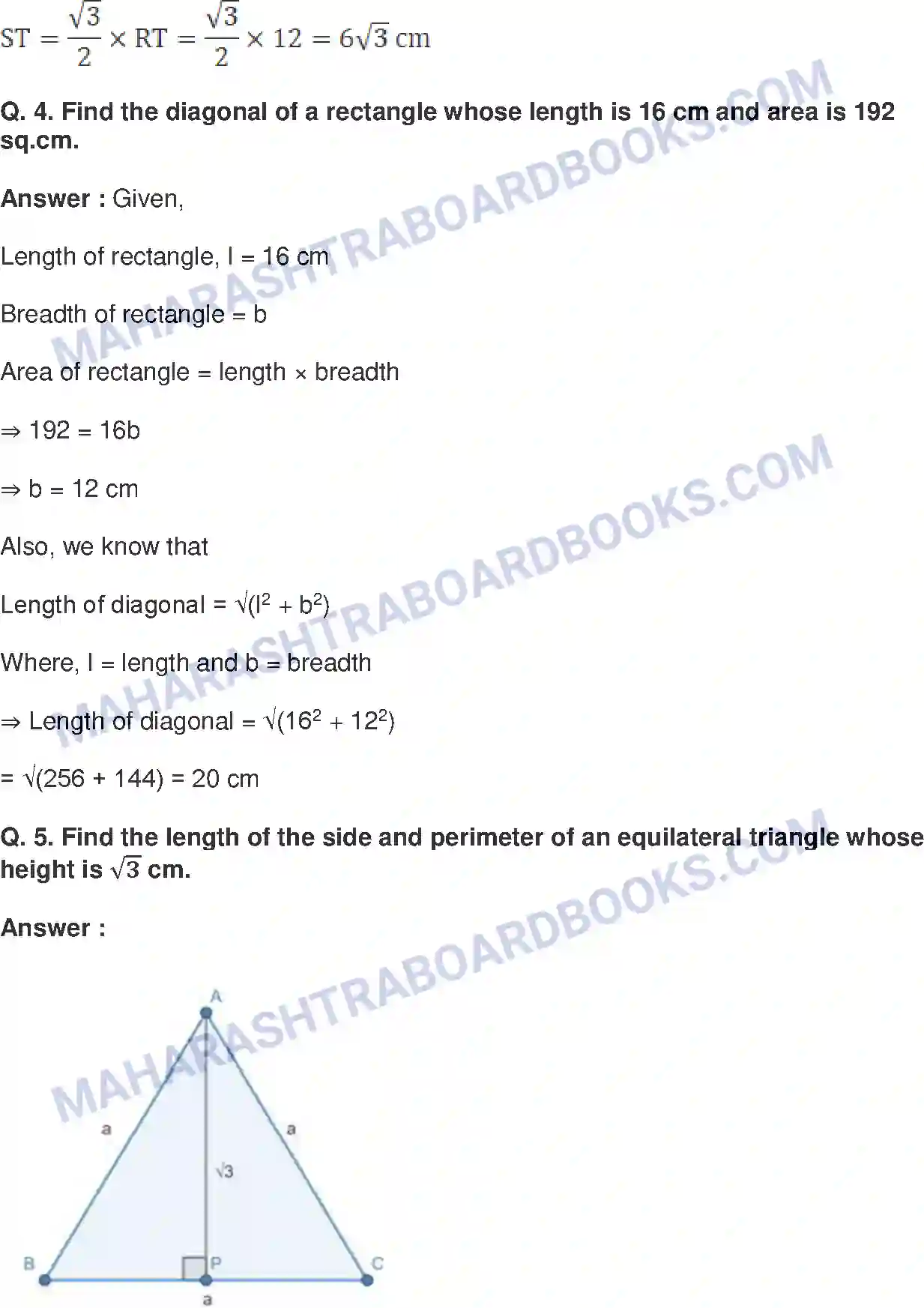 Maharashtra Board Solution Class-10 Mathematics+Part-II+-+English+Medium Pythagoras Theorem Image 25