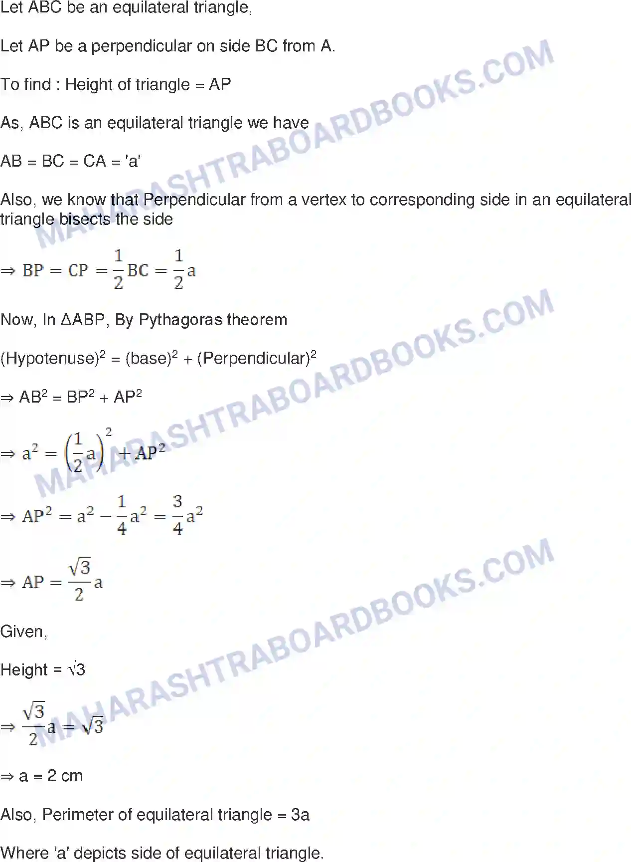 Maharashtra Board Solution Class-10 Mathematics+Part-II+-+English+Medium Pythagoras Theorem Image 26