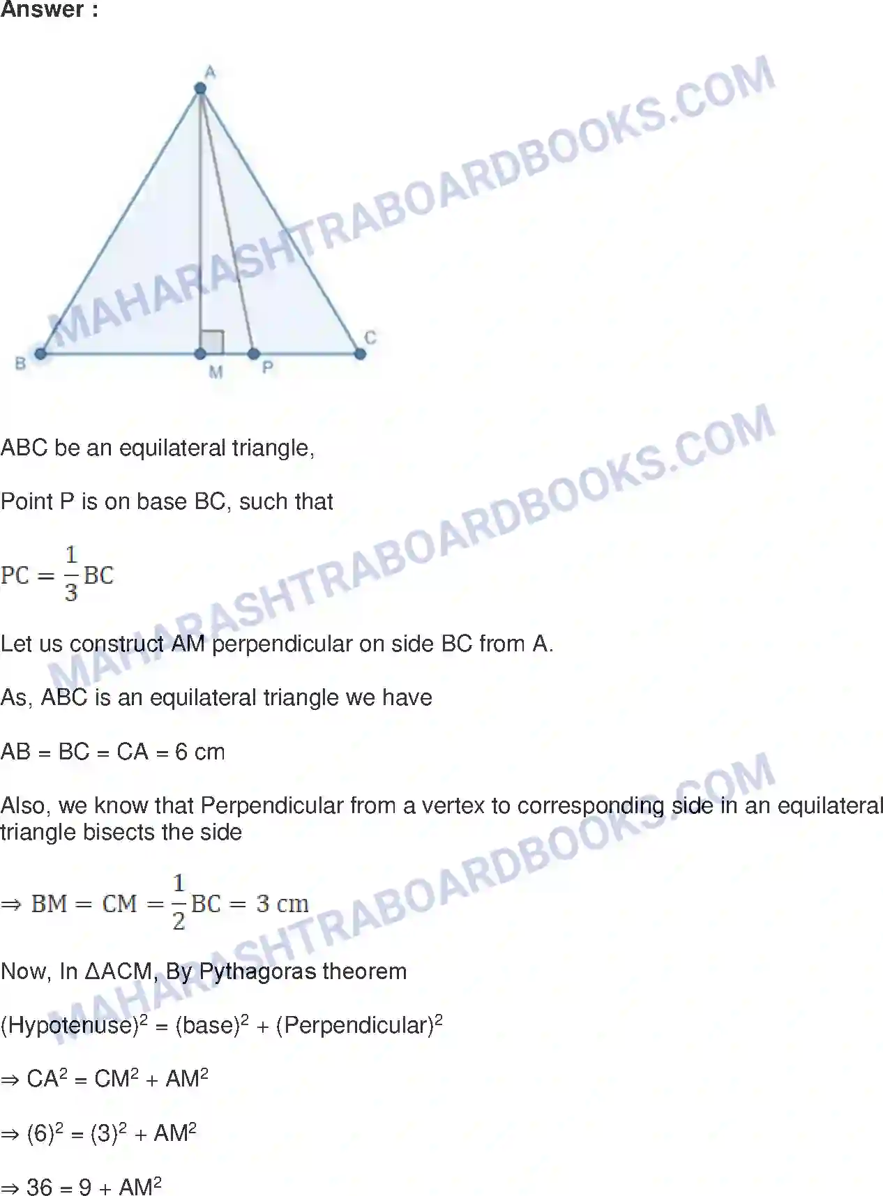 Maharashtra Board Solution Class-10 Mathematics+Part-II+-+English+Medium Pythagoras Theorem Image 28