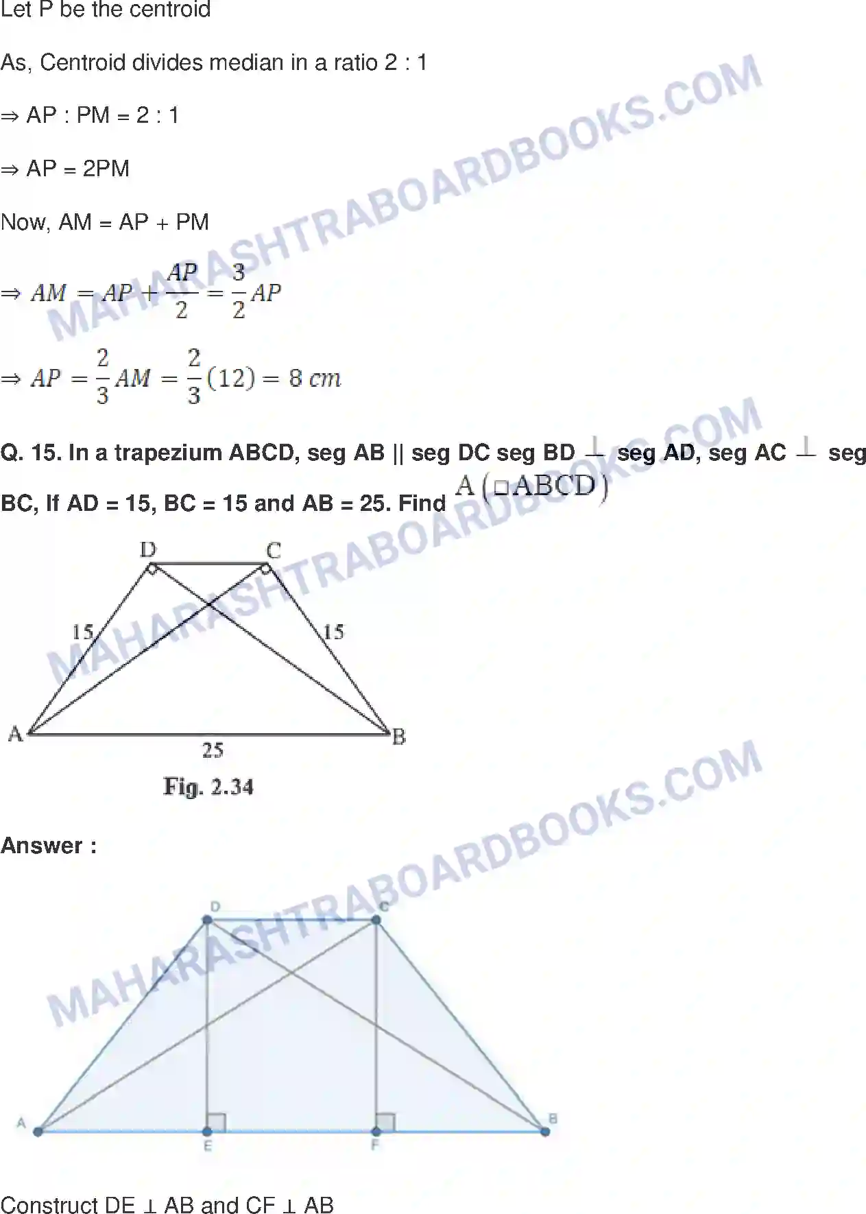 Maharashtra Board Solution Class-10 Mathematics+Part-II+-+English+Medium Pythagoras Theorem Image 40