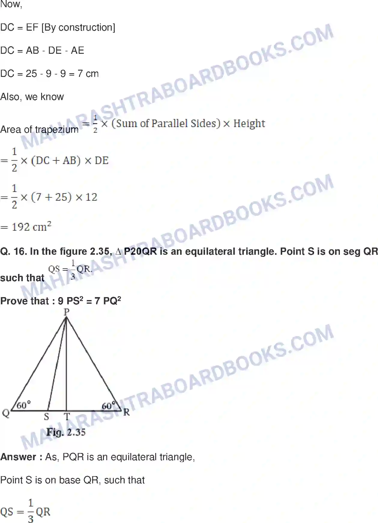 Maharashtra Board Solution Class-10 Mathematics+Part-II+-+English+Medium Pythagoras Theorem Image 42