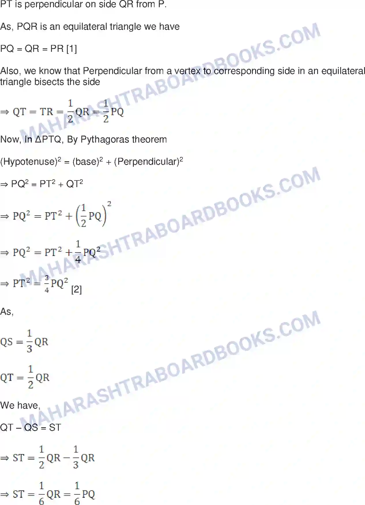 Maharashtra Board Solution Class-10 Mathematics+Part-II+-+English+Medium Pythagoras Theorem Image 43