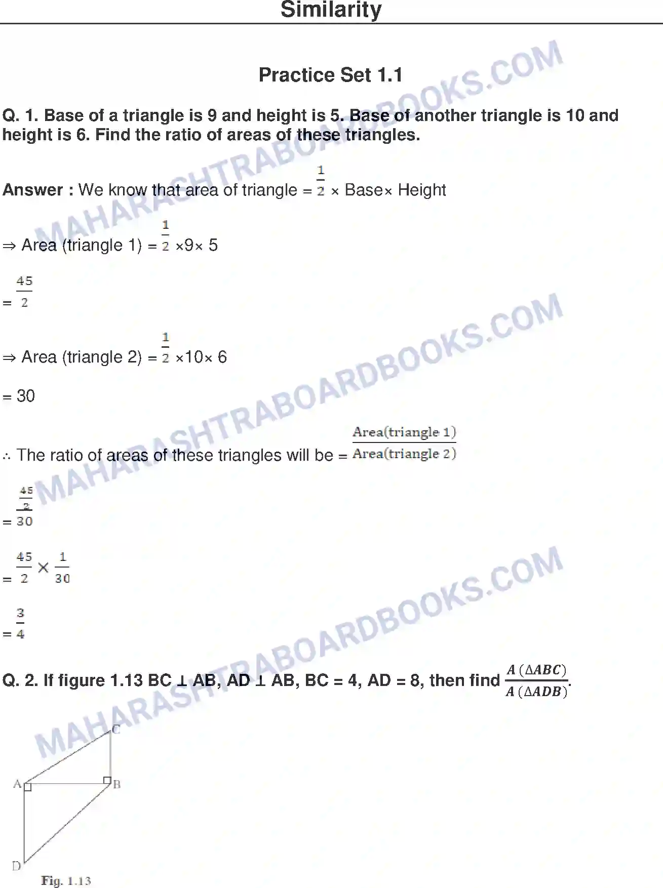 Maharashtra Board Solution Class-10 Mathematics+Part-II+-+English+Medium Similarity Image 1