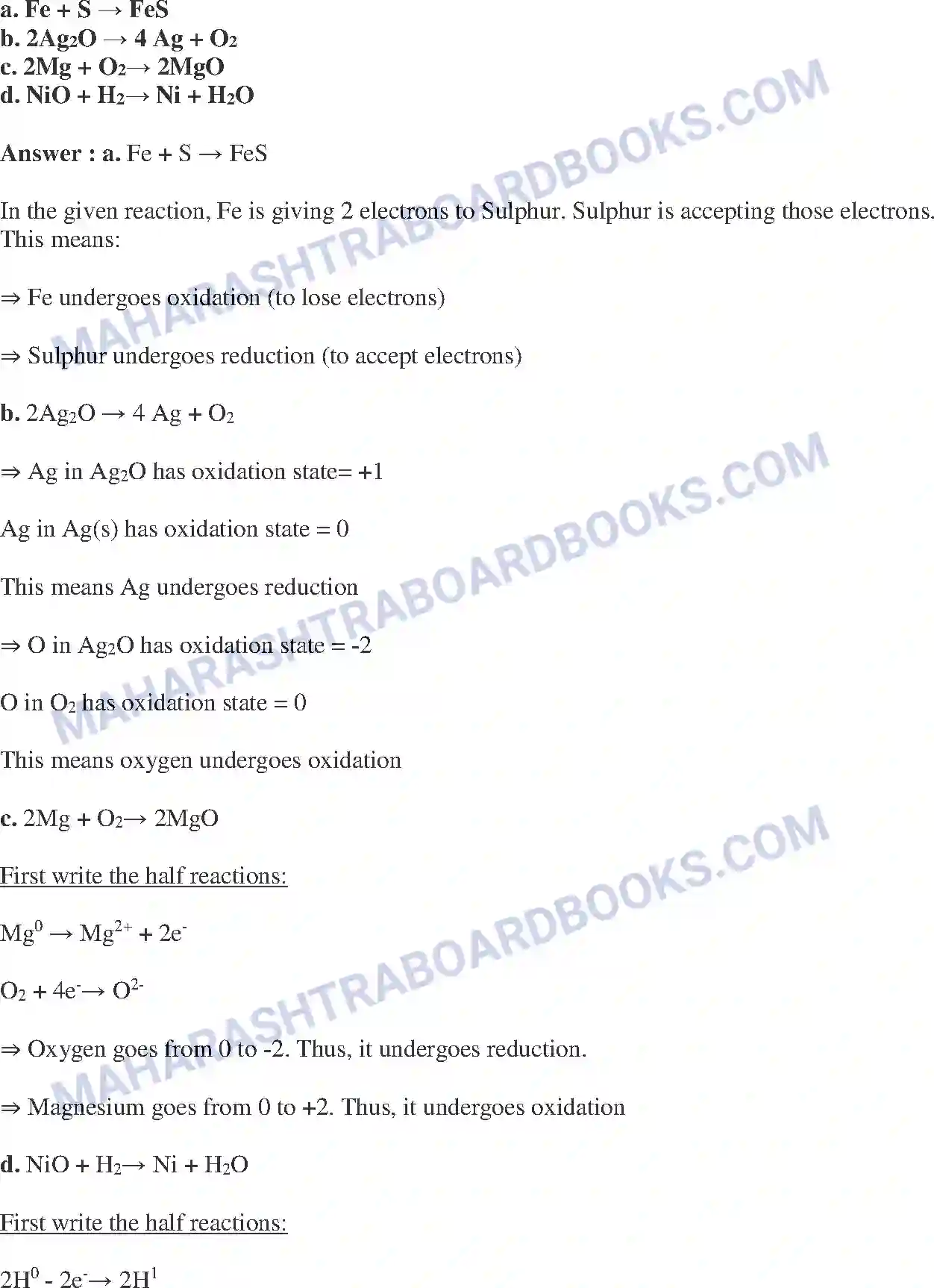 Maharashtra Board Solution Class-10 Science+&+Technology-I+-+English+Medium Chemical Reactions & Equations Image 11