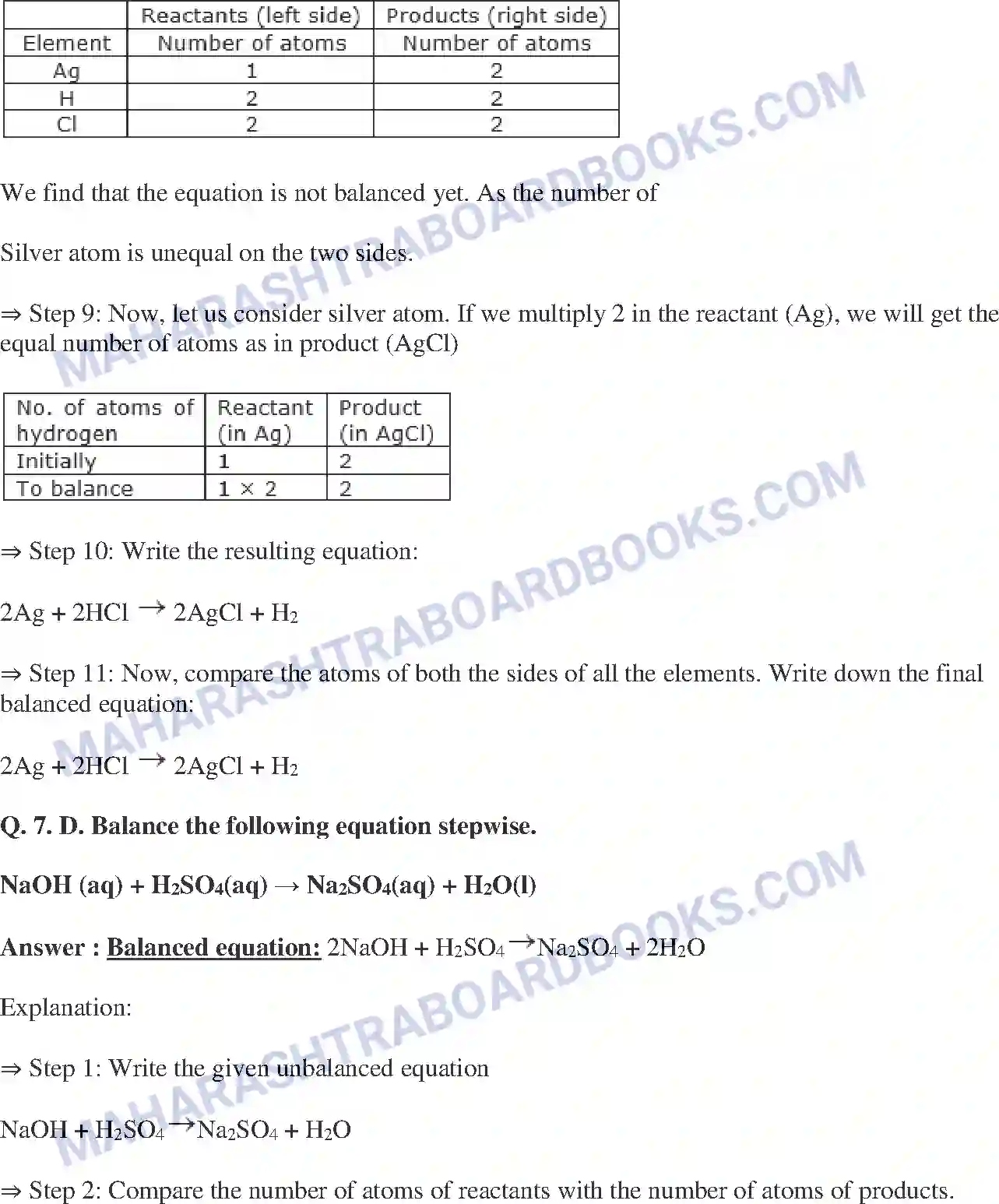 Maharashtra Board Solution Class-10 Science+&+Technology-I+-+English+Medium Chemical Reactions & Equations Image 16