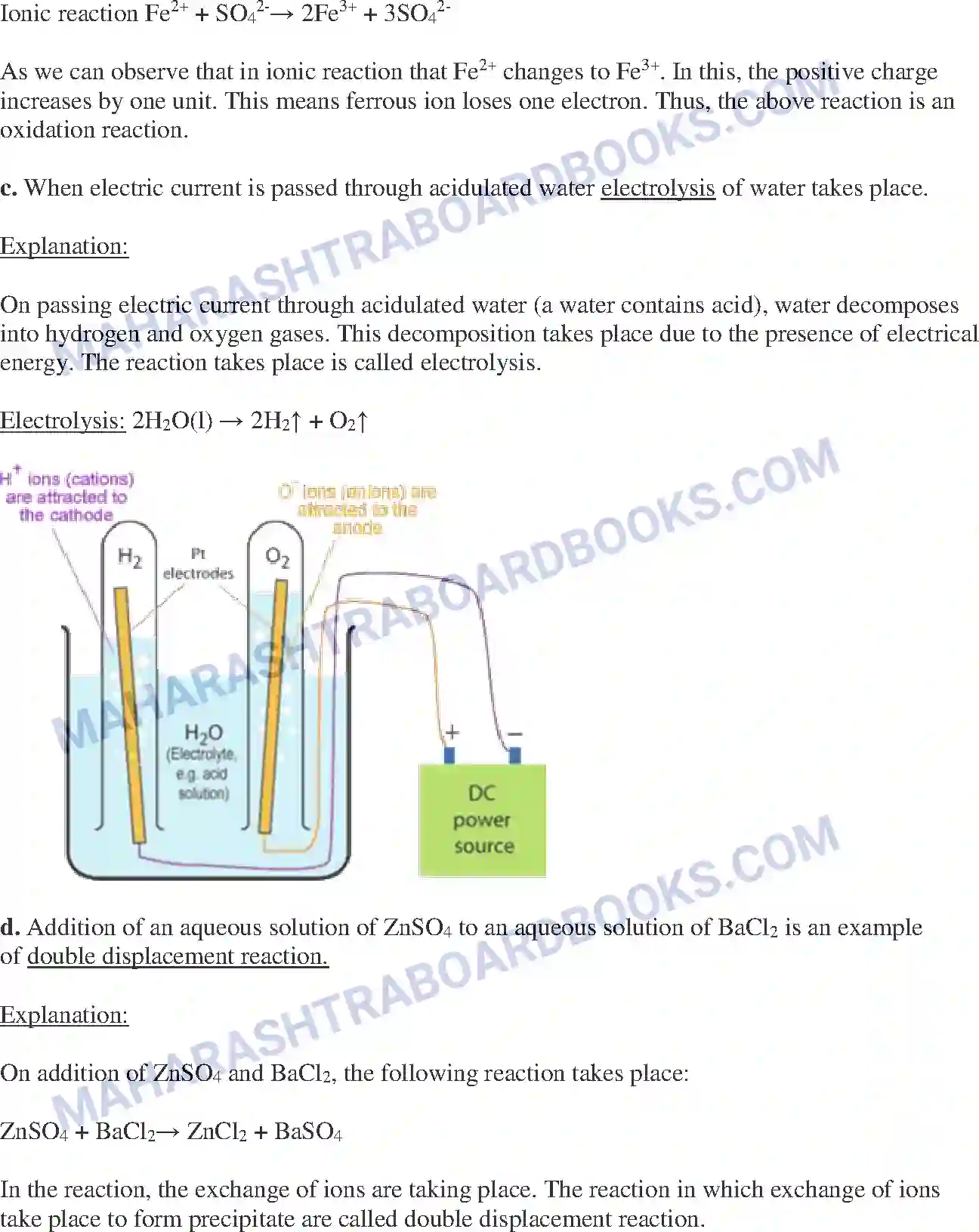 Maharashtra Board Solution Class-10 Science+&+Technology-I+-+English+Medium Chemical Reactions & Equations Image 2