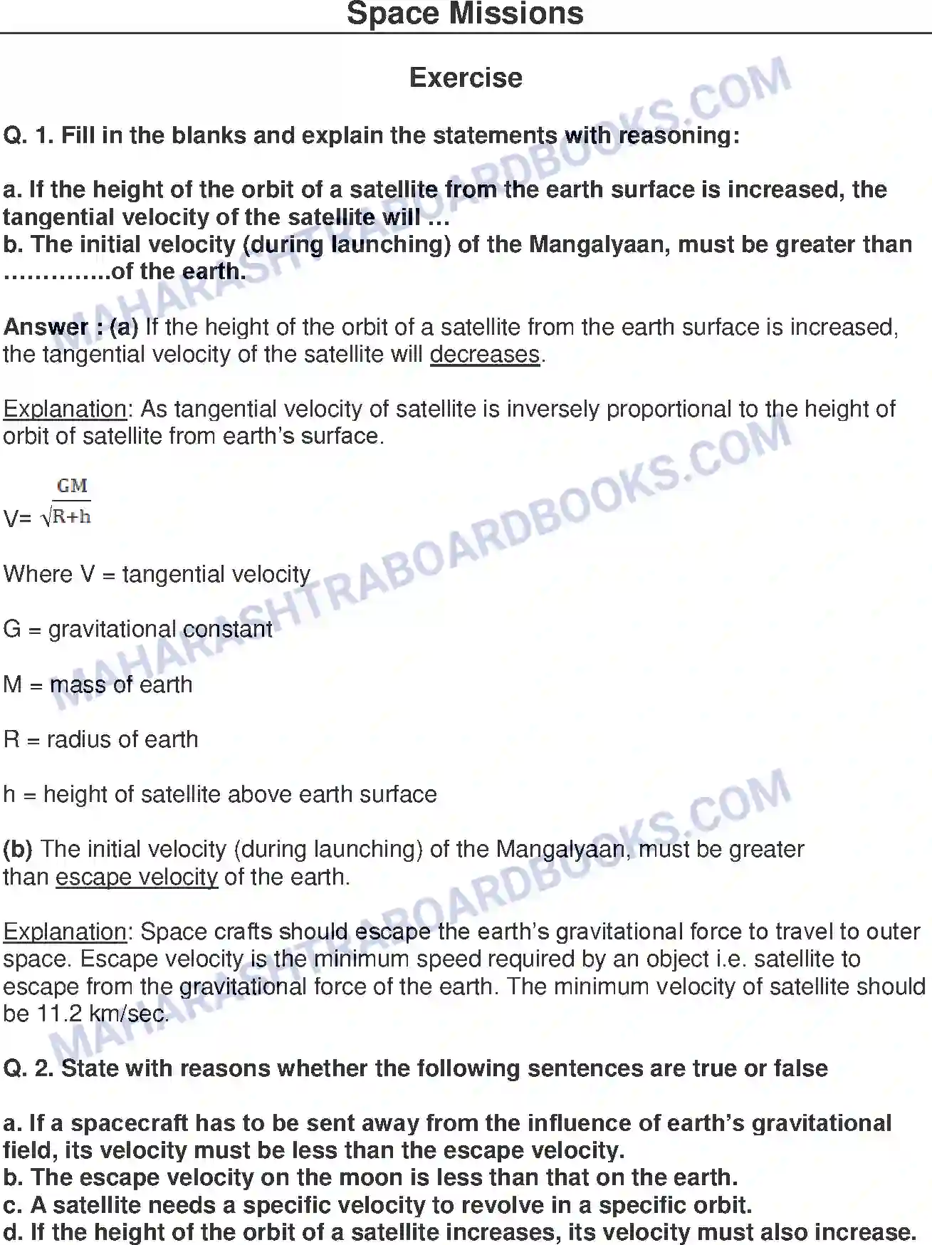 Maharashtra Board Solution Class-10 Science+&+Technology-I+-+English+Medium Space Missions Image 1