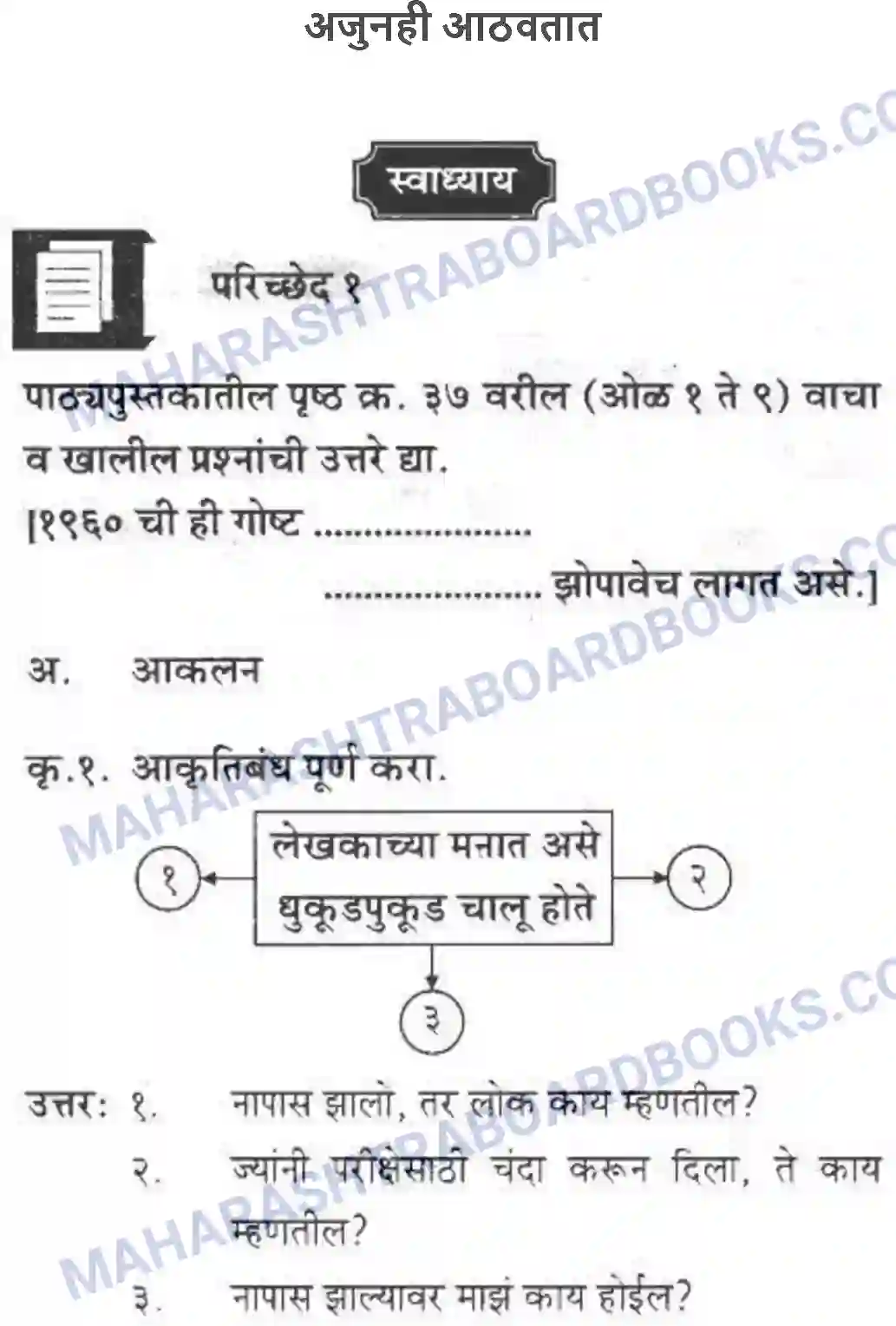 Maharashtra Board Solution class-10 कुमारभारती अजुनही आठवतात - गद्य -विभाग Image 1