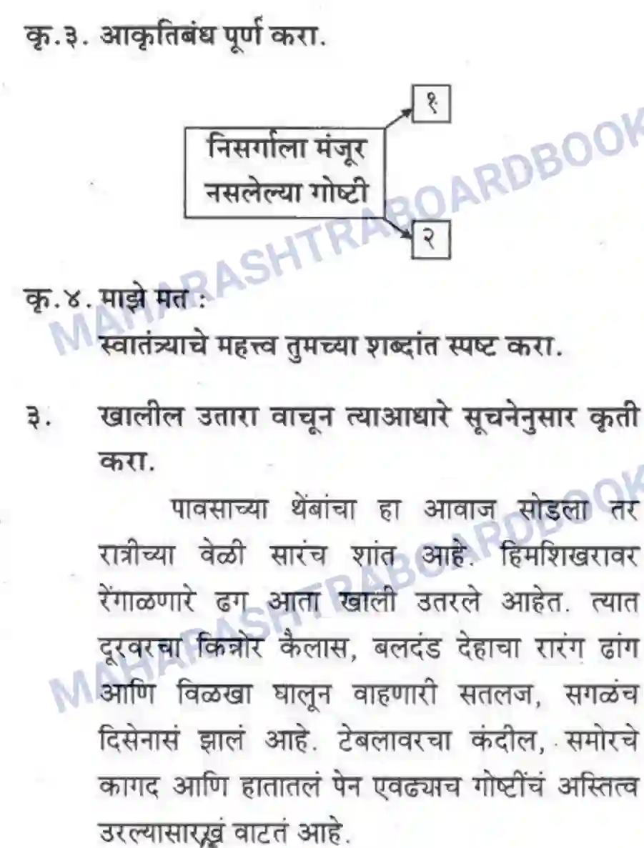 Maharashtra Board Solution Class-10 कुमारभारती अपठित गद्य उतारे - गद्य -विभाग Image 19