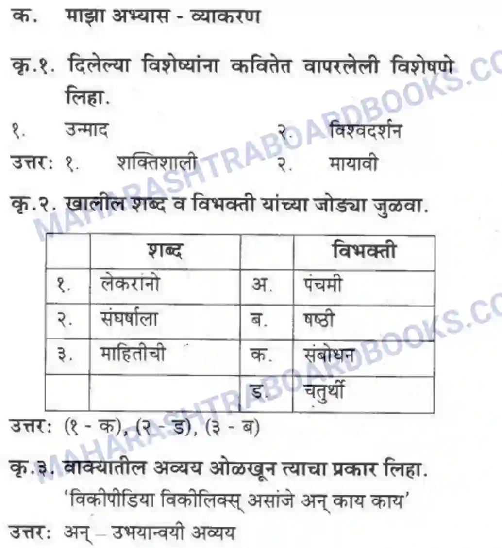 Maharashtra Board Solution Class-10 कुमारभारती नेमके निवडून घ्या ज्ञान - पद्य-विभाग Image 9