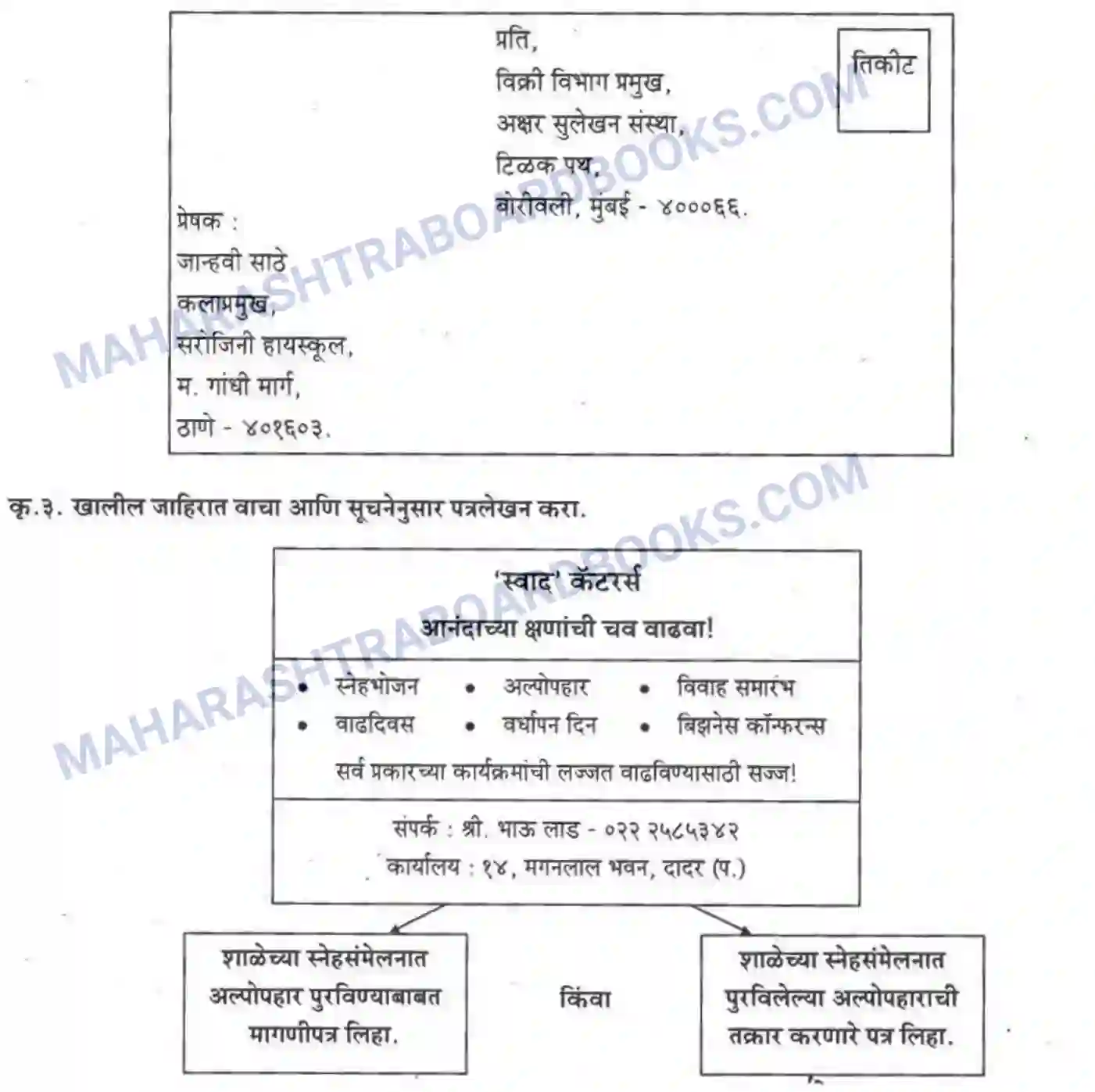 Maharashtra Board Solution Class-10 कुमारभारती पत्रलेखन - उपयोजिक लेखन Image 10