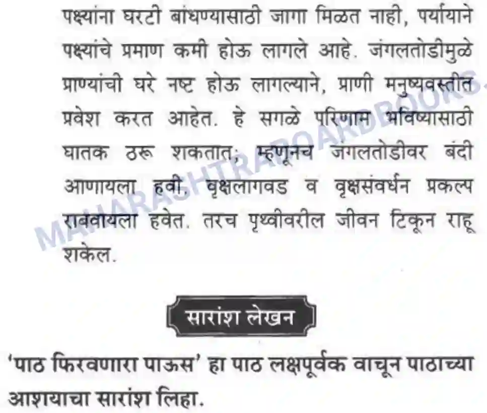 Maharashtra Board Solution Class-10 कुमारभारती पाठ फिरवणारा पाऊस - गद्य -विभाग Image 52