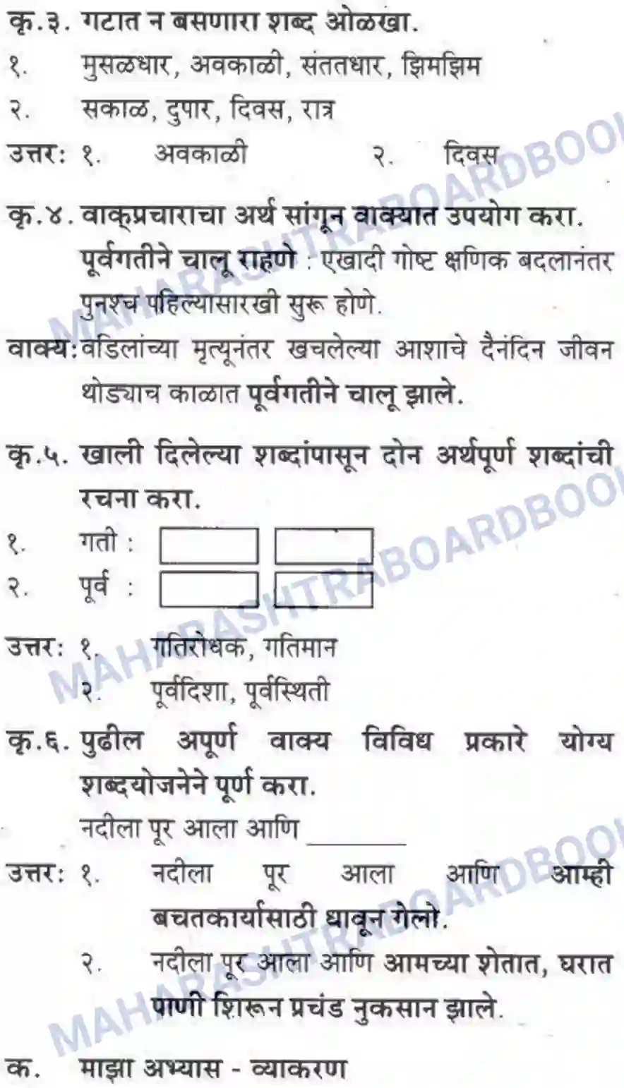 Maharashtra Board Solution Class-10 कुमारभारती पाठ फिरवणारा पाऊस - गद्य -विभाग Image 6