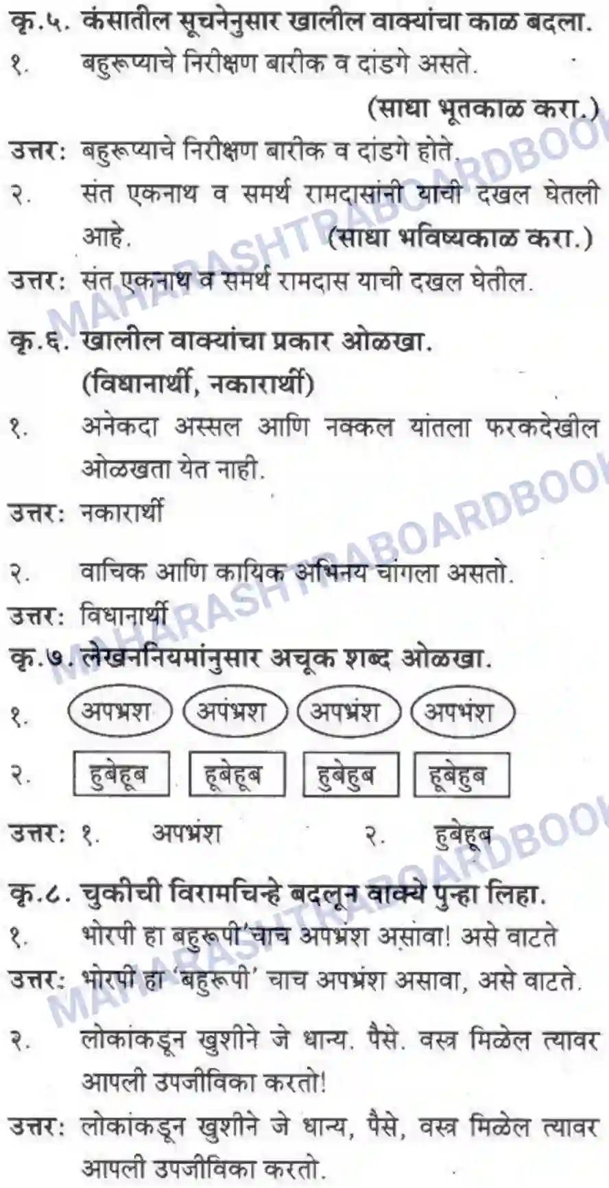 Maharashtra Board Solution class-10 कुमारभारती बहुरूपी - गद्य -विभाग Image 23