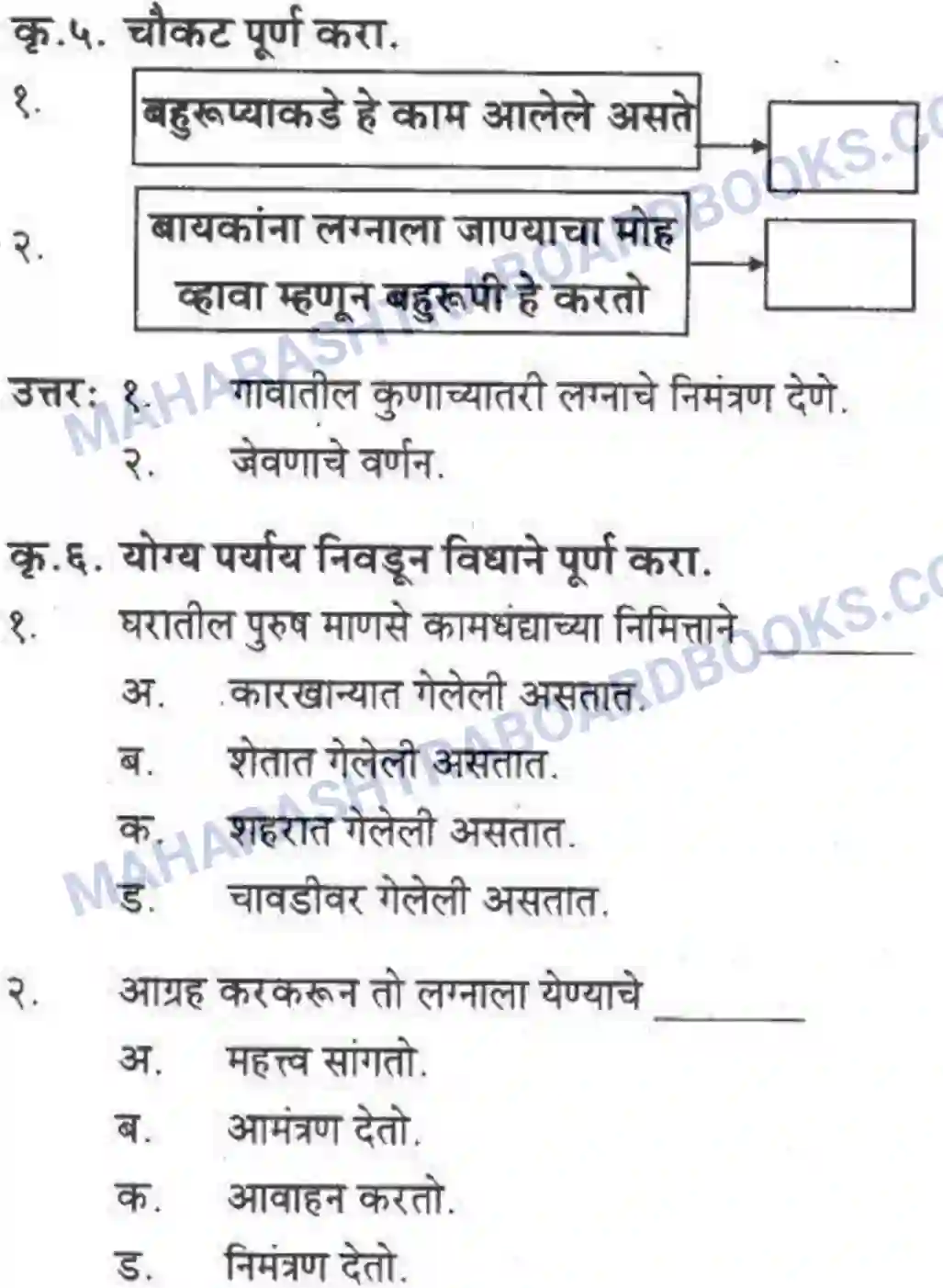 Maharashtra Board Solution class-10 कुमारभारती बहुरूपी - गद्य -विभाग Image 38