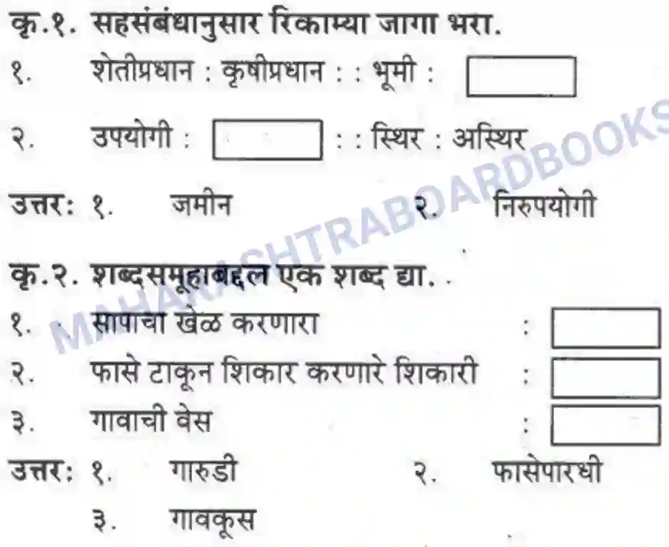 Maharashtra Board Solution class-10 कुमारभारती बहुरूपी - गद्य -विभाग Image 7