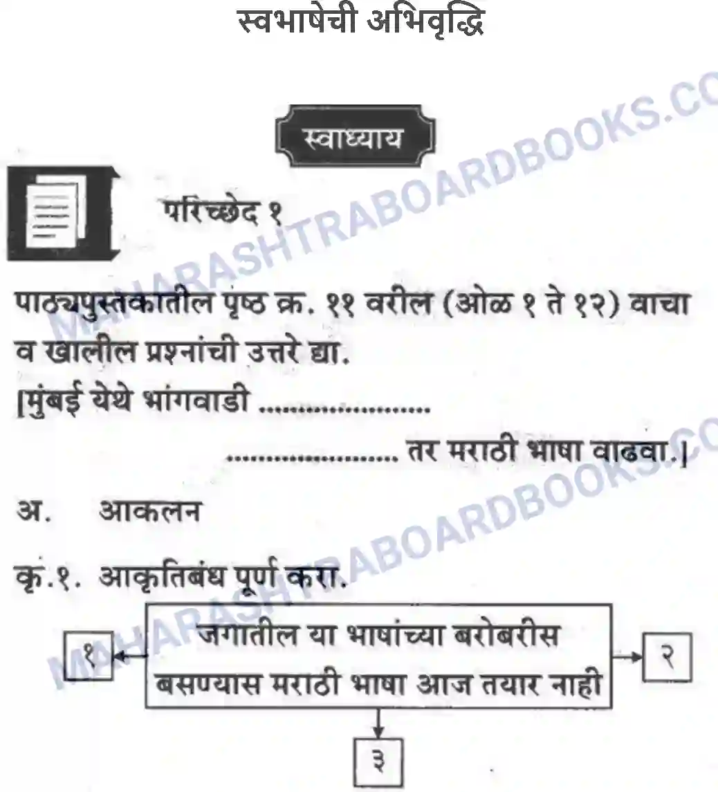 Maharashtra Board Solution class-10 कुमारभारती स्वभाषेची अभिवृद्धि - गद्य -विभाग Image 1
