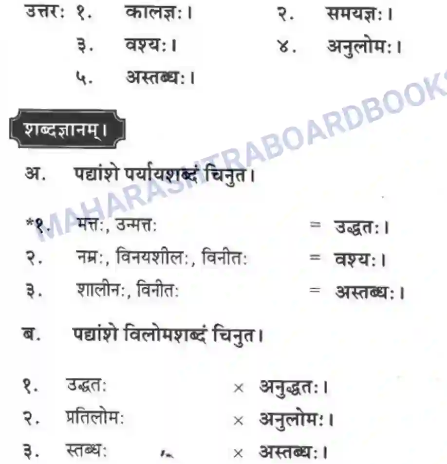 Maharashtra Board Solution class-10 मकरन्द+(Sanskrit) नदीसमुद्रसंवाद। - पद्यम अवबोधनम Image 7