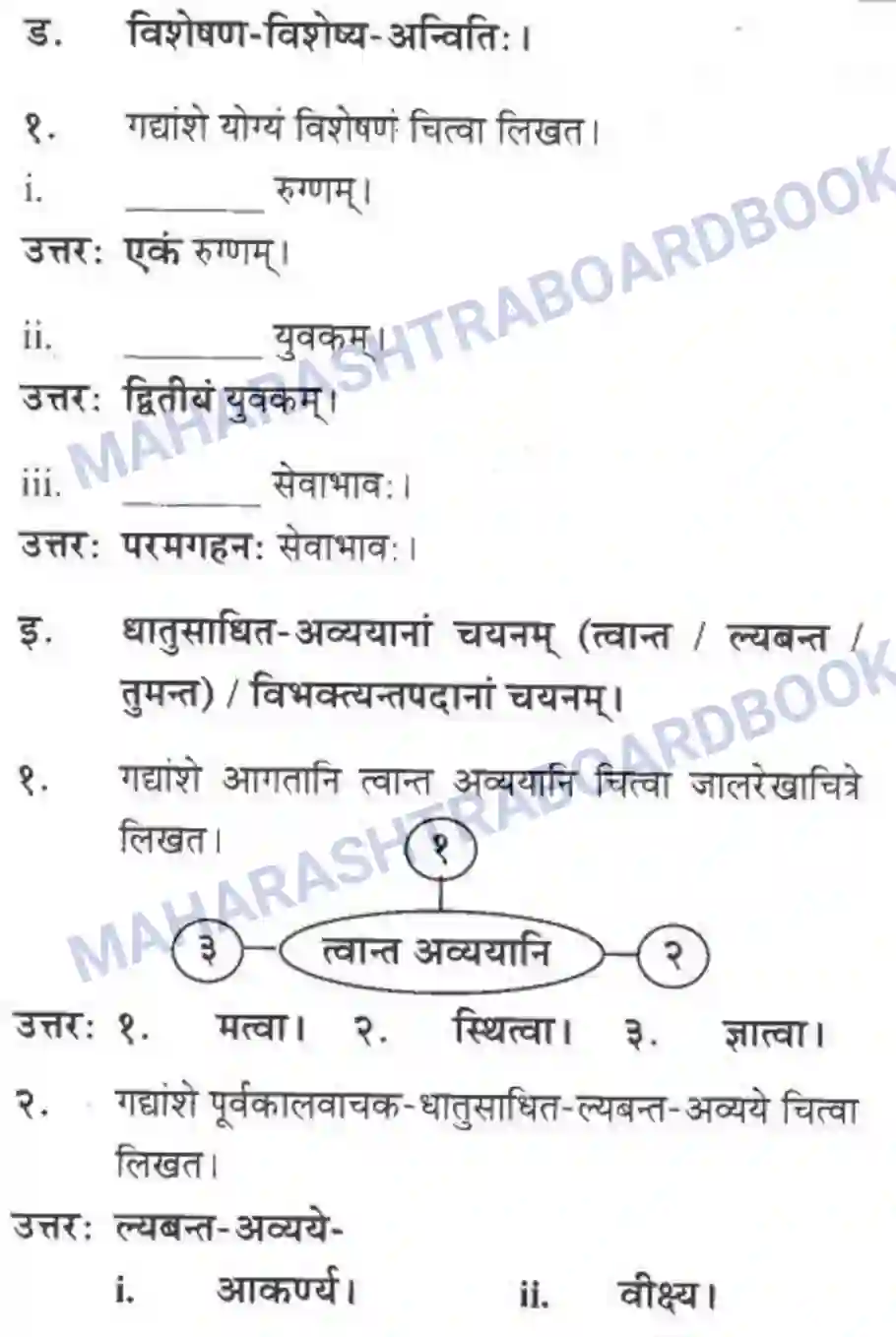 Maharashtra Board Solution class-10 मकरन्द+(Sanskrit) शिष्योत्तम। - गद्यम अवबोधनम Image 20