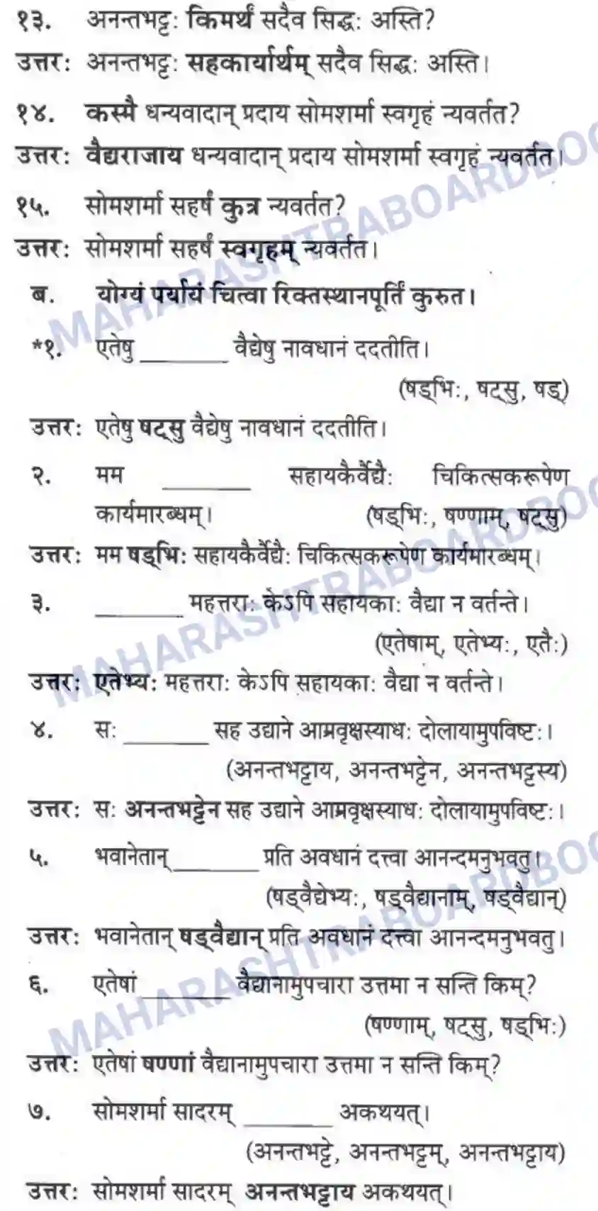 Maharashtra Board Solution Class-10 मन्दाकिनी+(Sanskrit) अनर्घा षड वैद्या। - गद्यम अवबोधनम Image 12