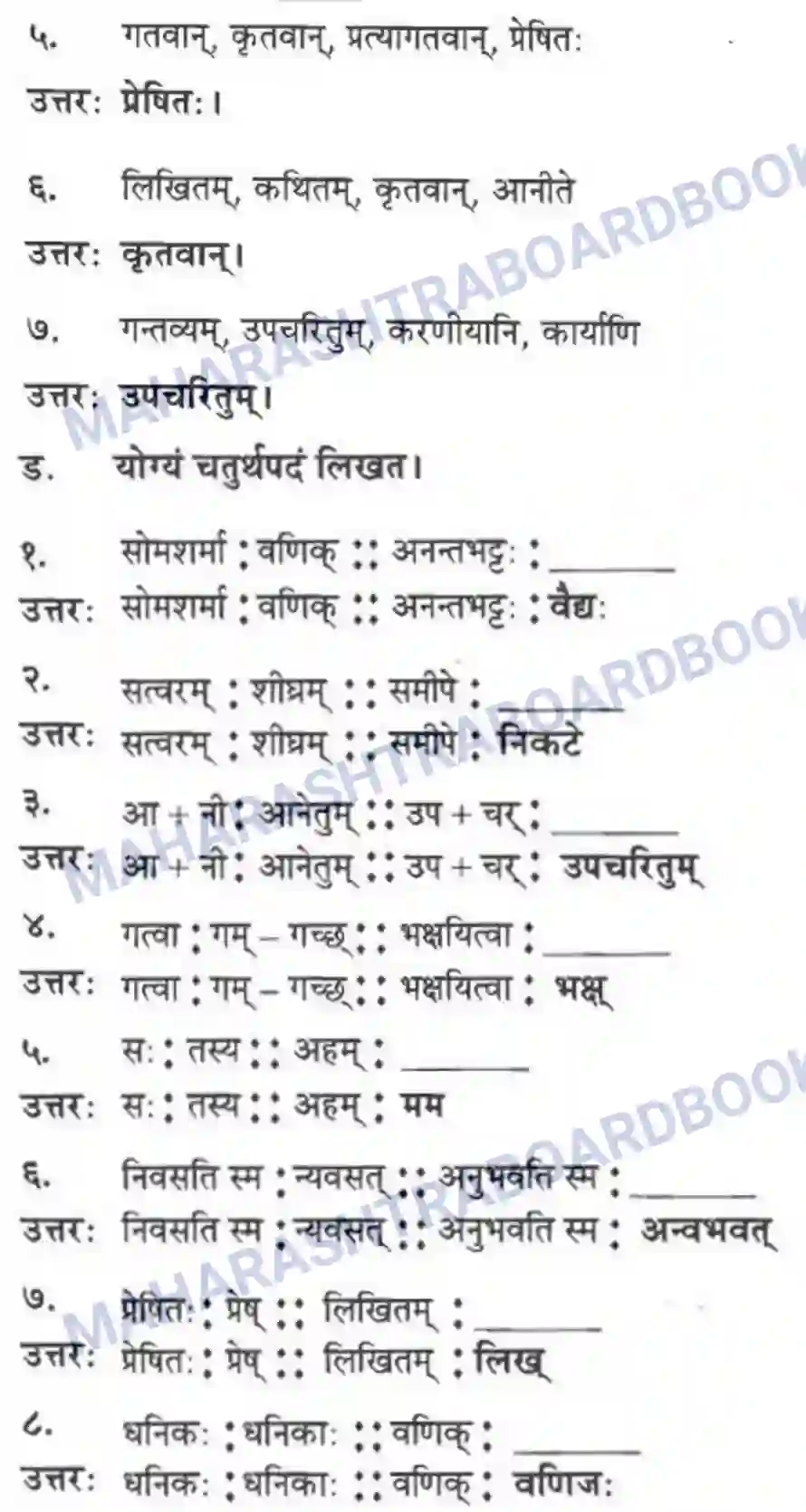 Maharashtra Board Solution Class-10 मन्दाकिनी+(Sanskrit) अनर्घा षड वैद्या। - गद्यम अवबोधनम Image 8