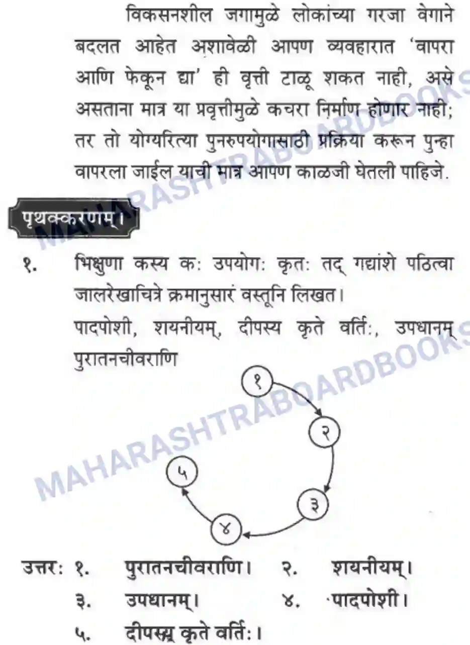 Maharashtra Board Solution Class-10 मन्दाकिनी+(Sanskrit) अमूल्य विद्यते सर्वम। - गद्यम अवबोधनम Image 16