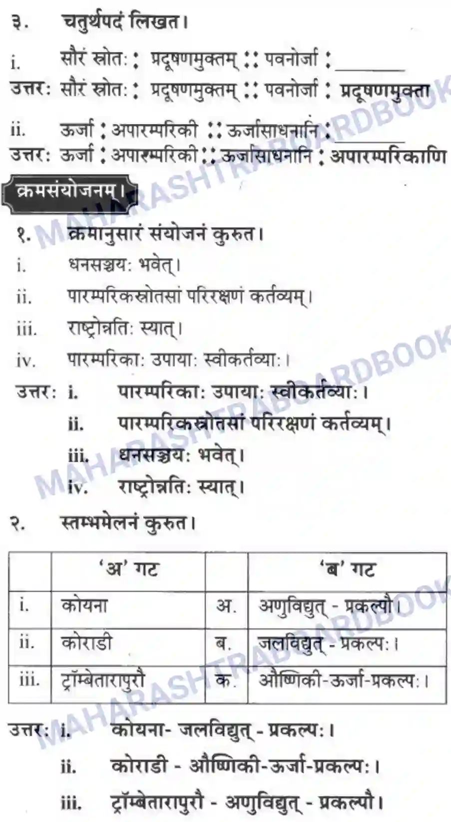 Maharashtra Board Solution class-10 मन्दाकिनी+(Sanskrit) ऊर्जासञ्चय एव धनसञ्चय। - गद्यम अवबोधनम Image 20