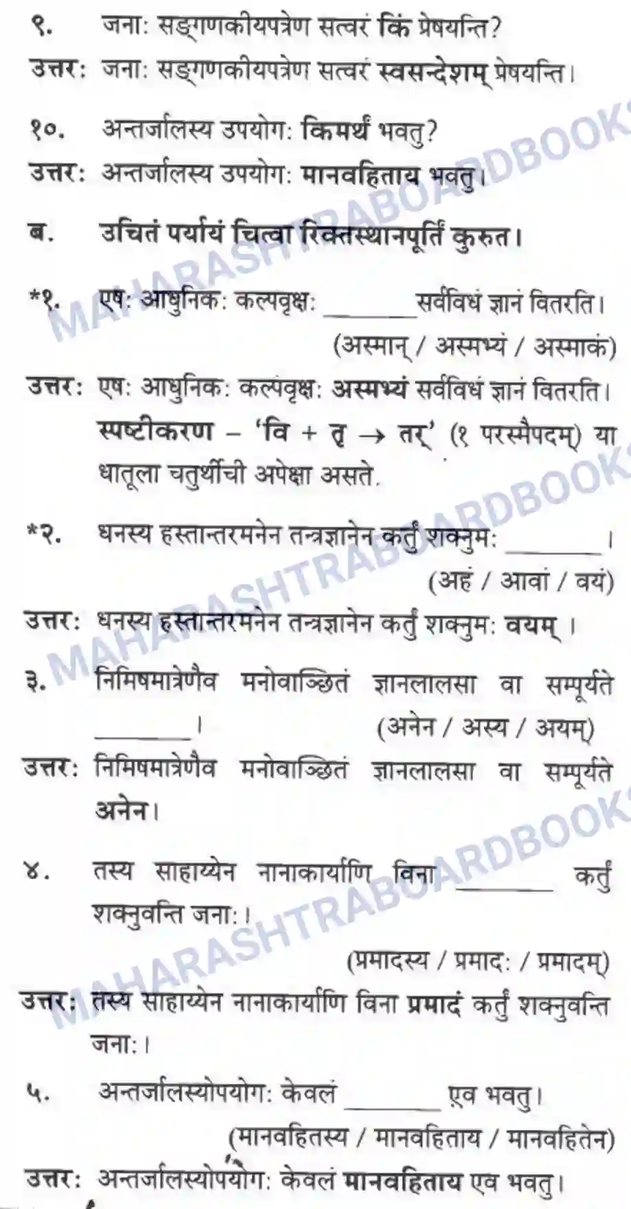 Maharashtra Board Solution Class-10 मन्दाकिनी+(Sanskrit) ज्ञानकल्पवृक्षा। - गद्यम अवबोधनम Image 11