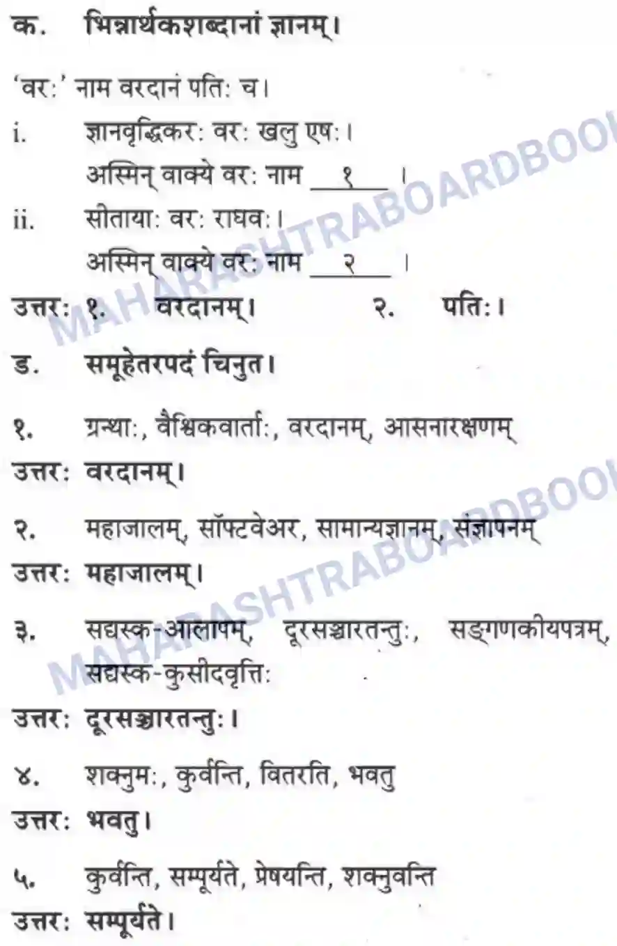 Maharashtra Board Solution Class-10 मन्दाकिनी+(Sanskrit) ज्ञानकल्पवृक्षा। - गद्यम अवबोधनम Image 16