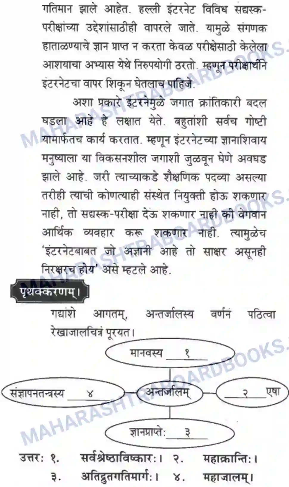 Maharashtra Board Solution Class-10 मन्दाकिनी+(Sanskrit) ज्ञानकल्पवृक्षा। - गद्यम अवबोधनम Image 5