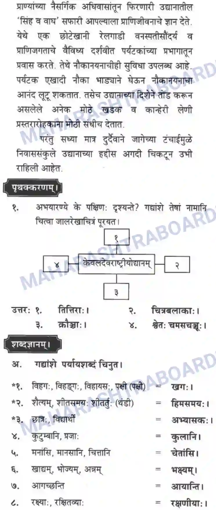 Maharashtra Board Solution class-10 मन्दाकिनी+(Sanskrit) पक्षिमित्रा भवाम। - गद्यम अवबोधनम Image 15