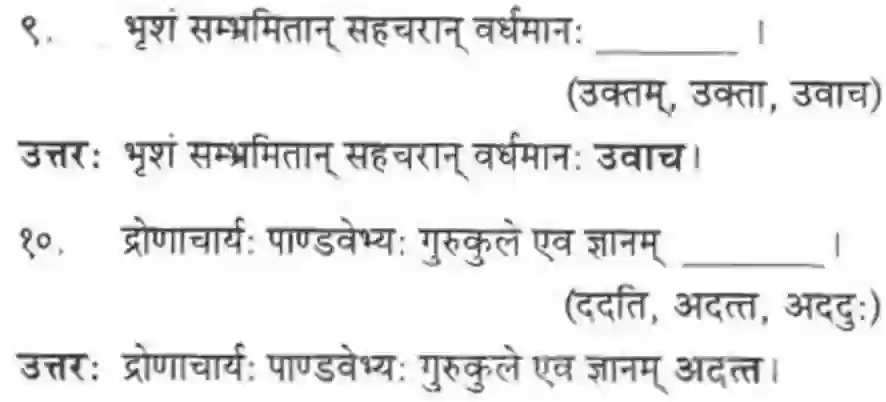 Maharashtra Board Solution Class-10 मन्दाकिनी+(Sanskrit) व्याकरण विवेचन -१,२ व ३ स्वाध्याय - व्याकरणम – ऊपयोजनकौशलम Image 6